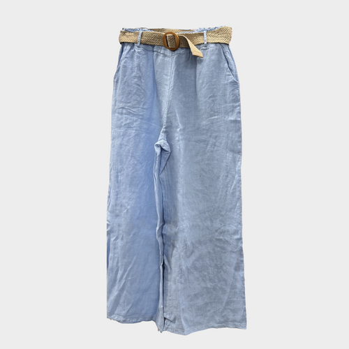 100% Linen Wide Leg Pants in Four Colors
