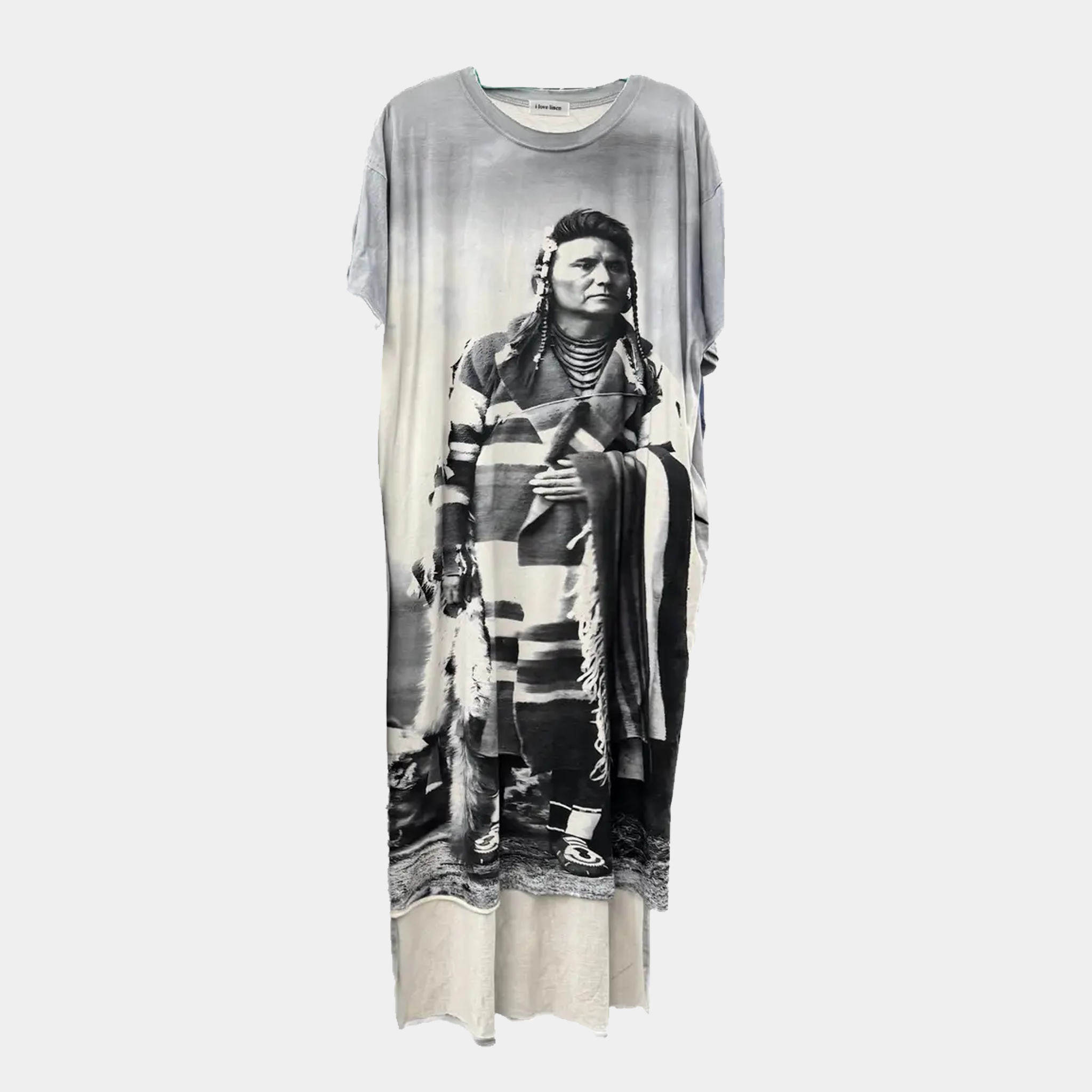 T-Shirt Dress with Print of Chief Joseph, Standing