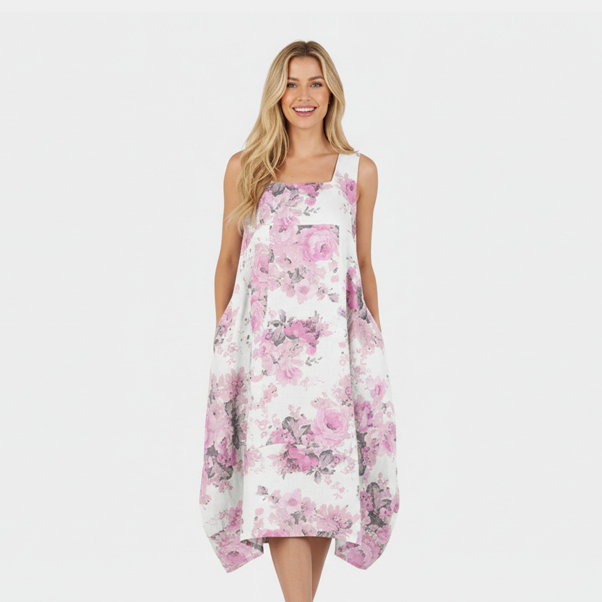 Vintage Floral Linen Dress in Six Colors