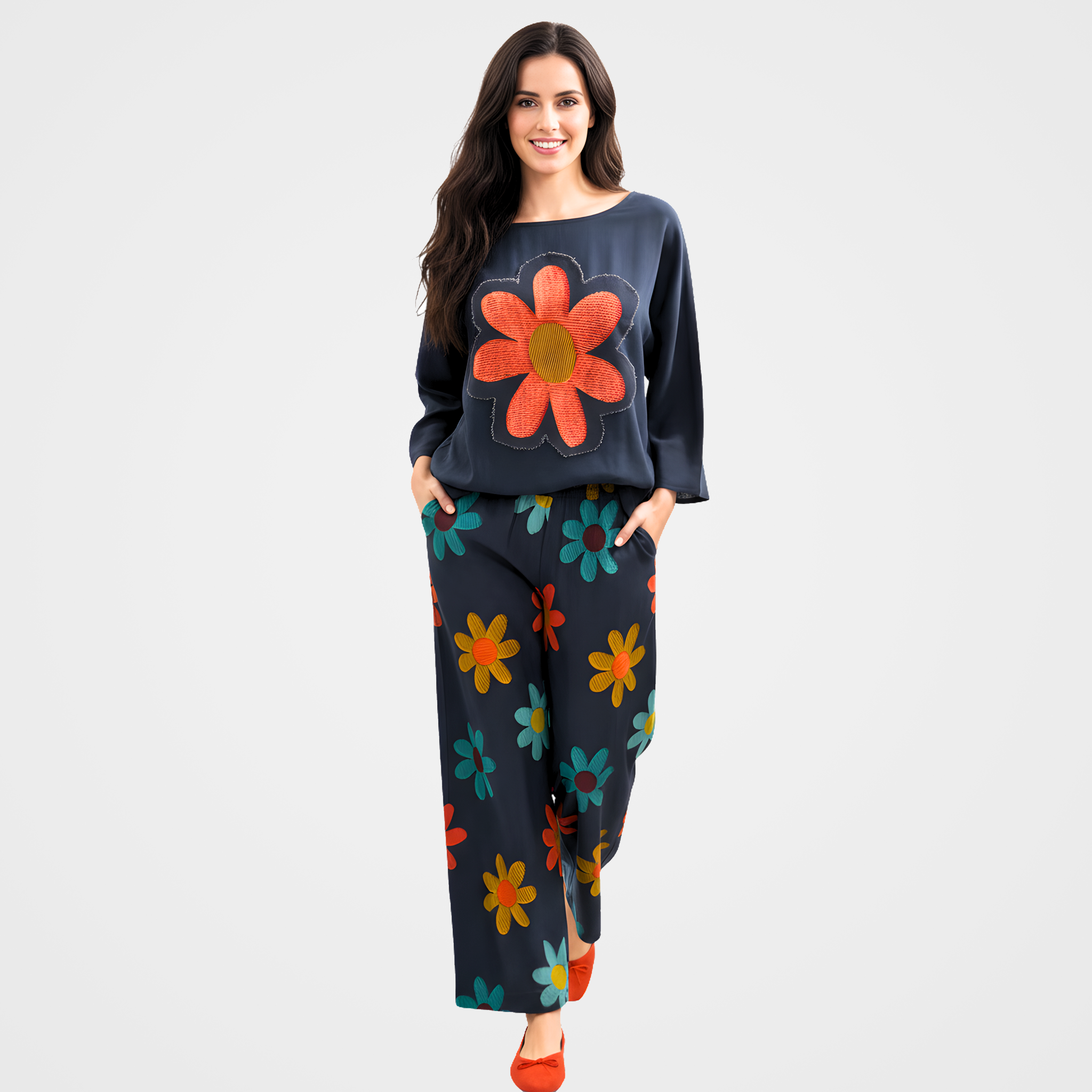 Color Pop Flower Pants