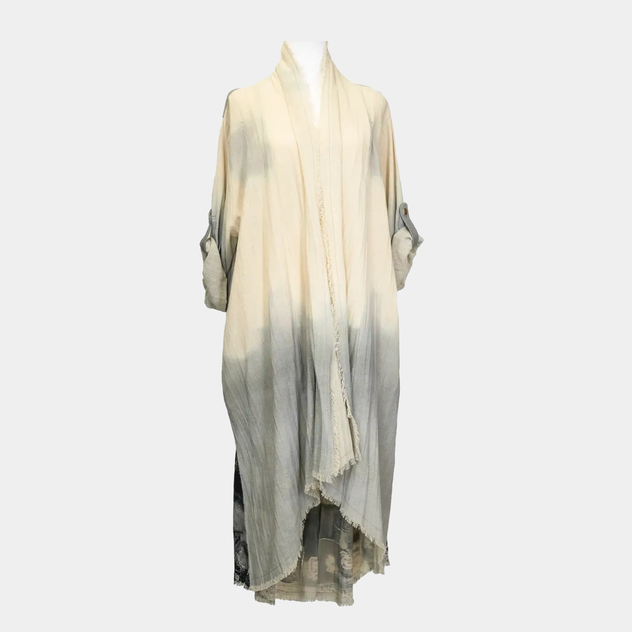 Duster with Chief Joseph Print in Cream with Gray