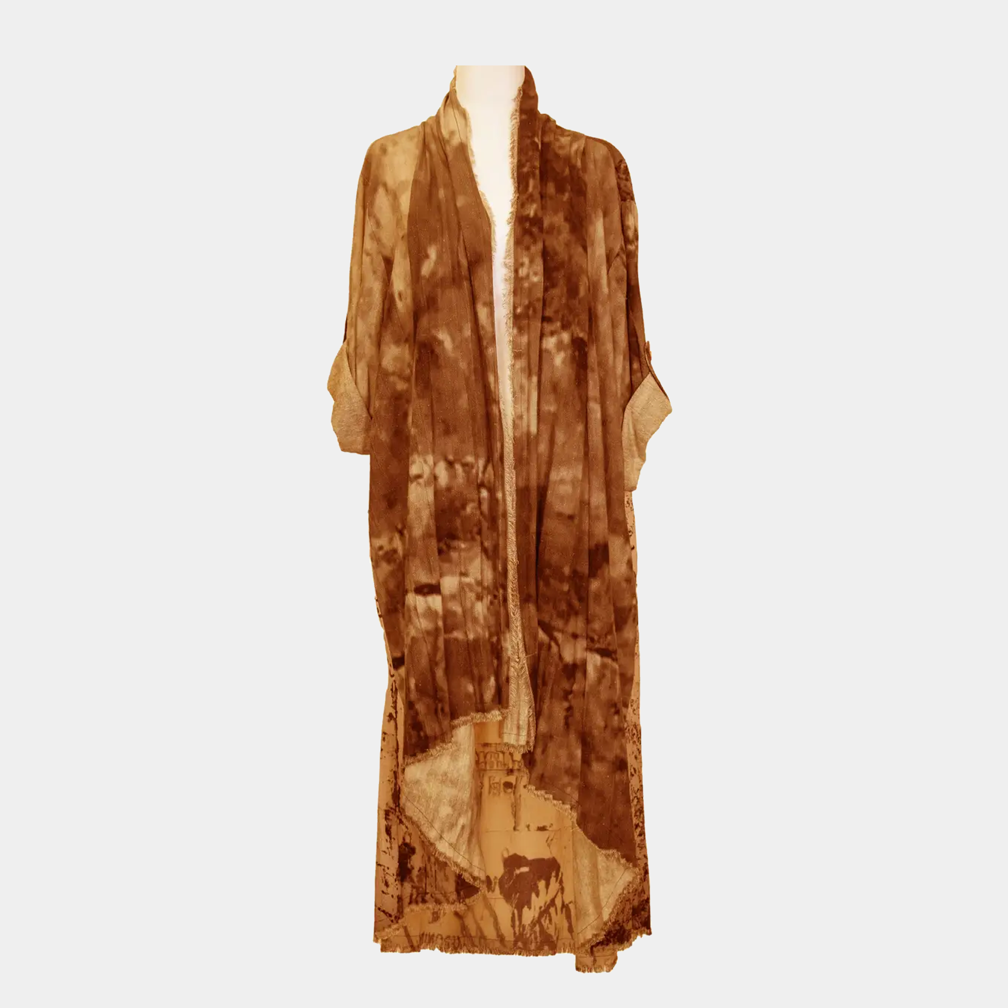 Duster with Chief Joseph Sketch Print in Gray or Gold