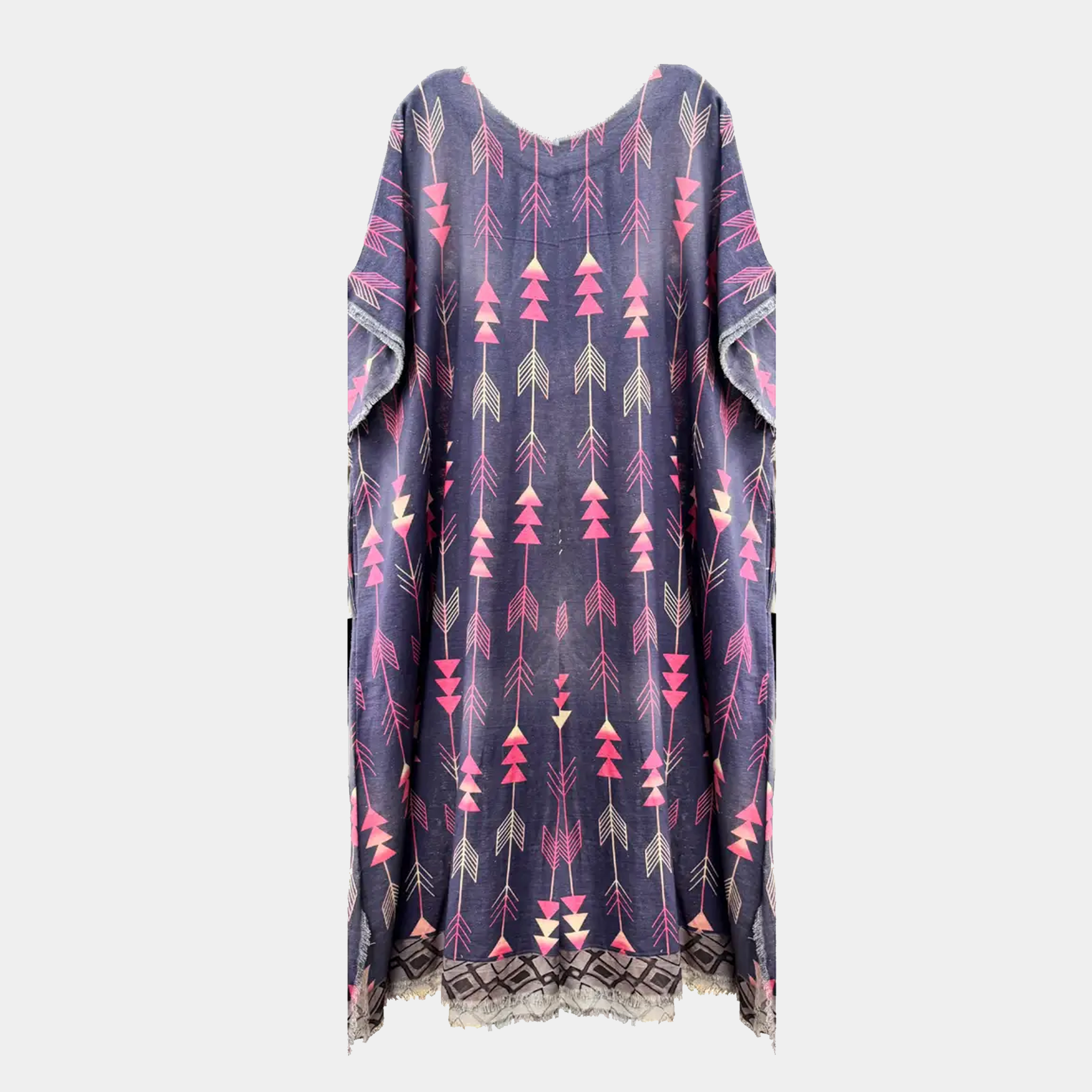 Kaftan Tunic Dress with Arrowheads Print