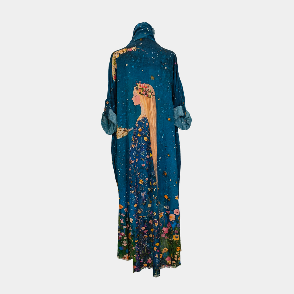 Girl Under Night Sky Duster in Blue or Gray