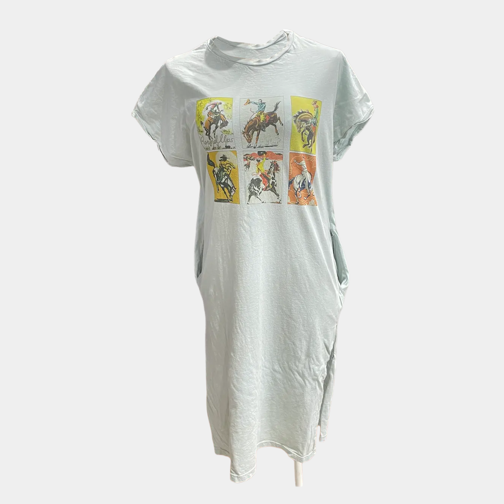 T-Shirt Dress w/Rodeo Stamps Print