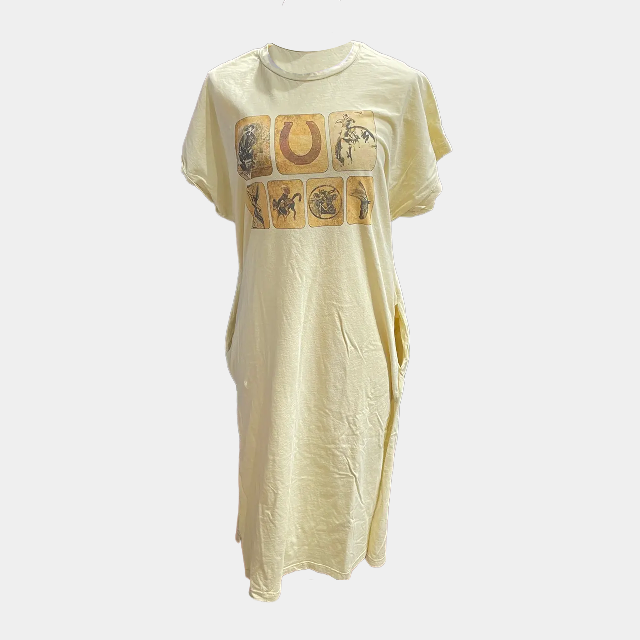 T-Shirt Dress w/Rodeo Stamps Print