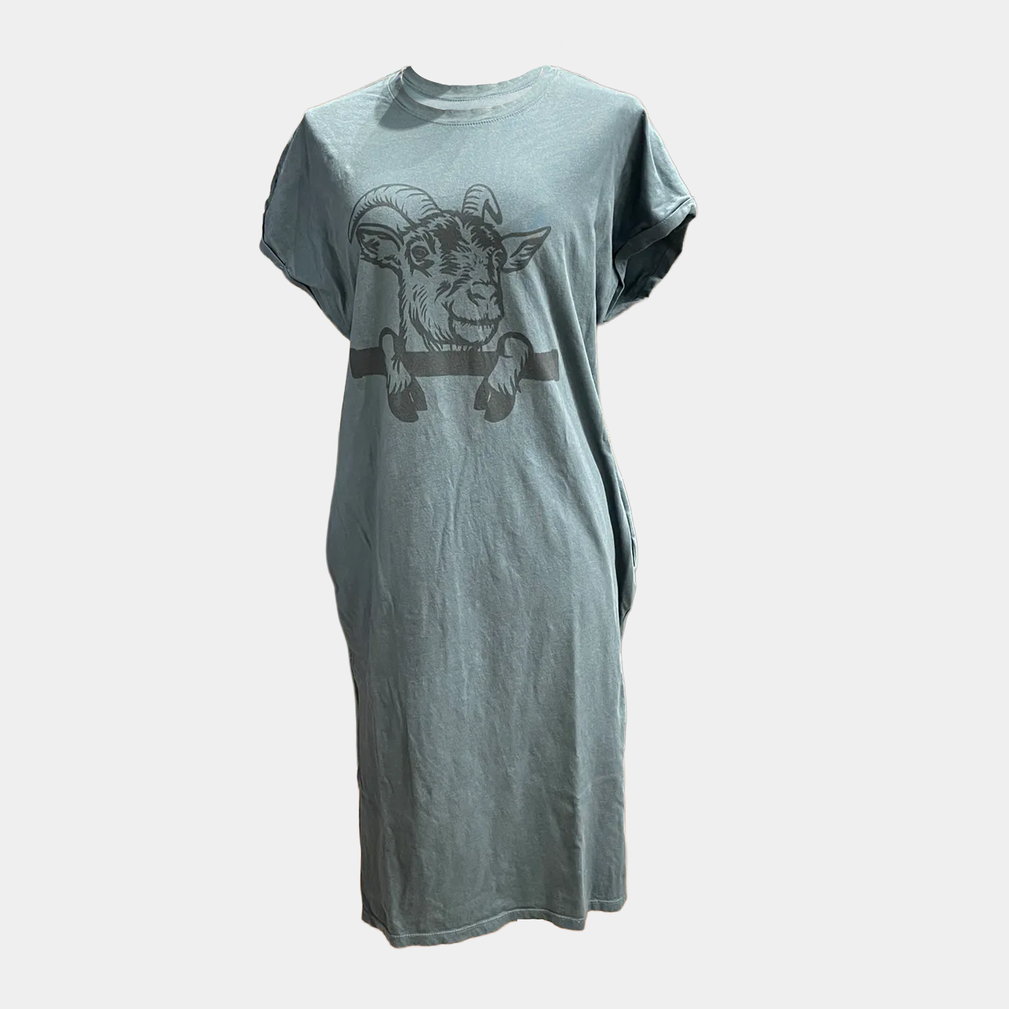 T-Shirt Dress with Goat Graphic