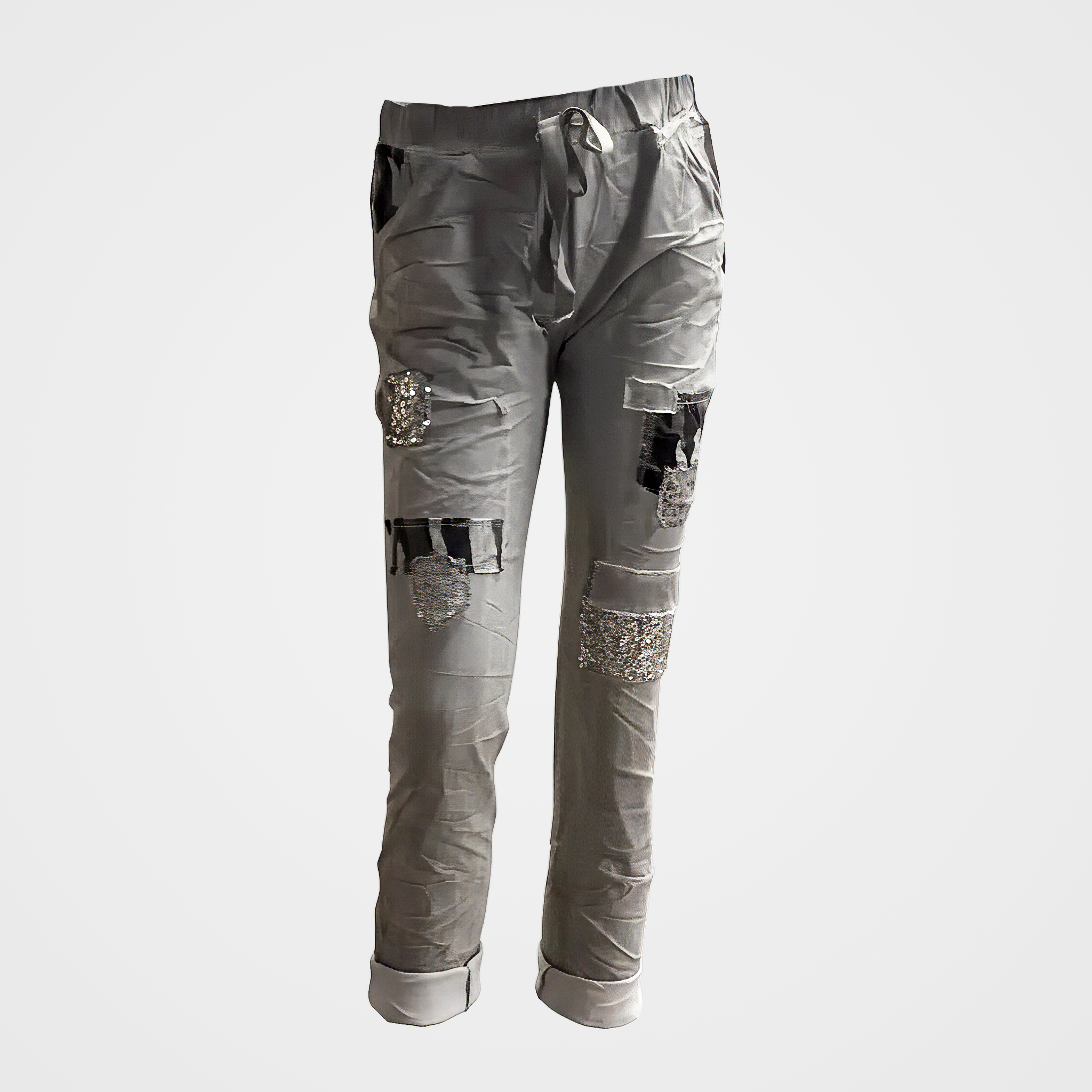 Magic Pants with Sequin & Patchwork Embellishment