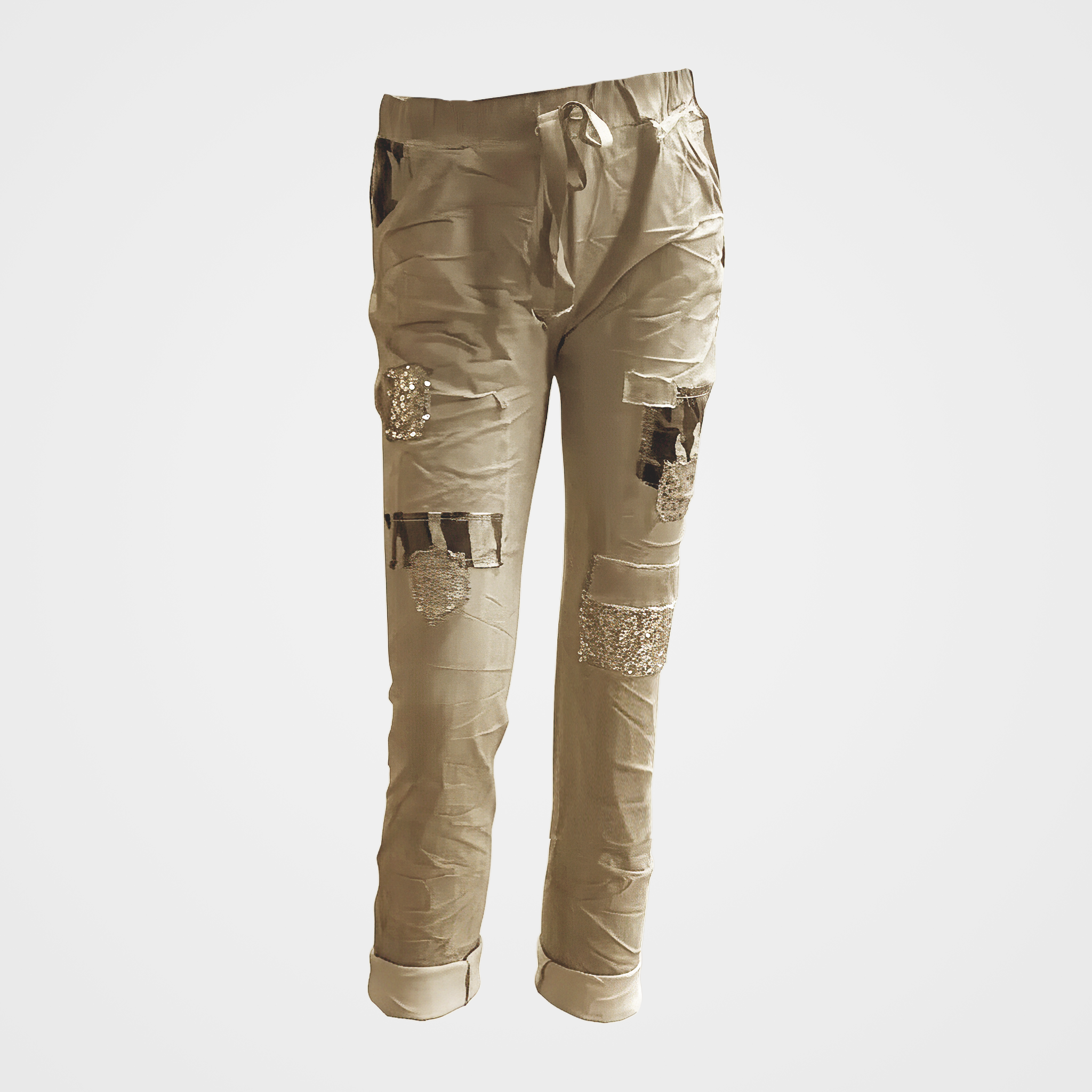 Magic Pants with Sequin & Patchwork Embellishment