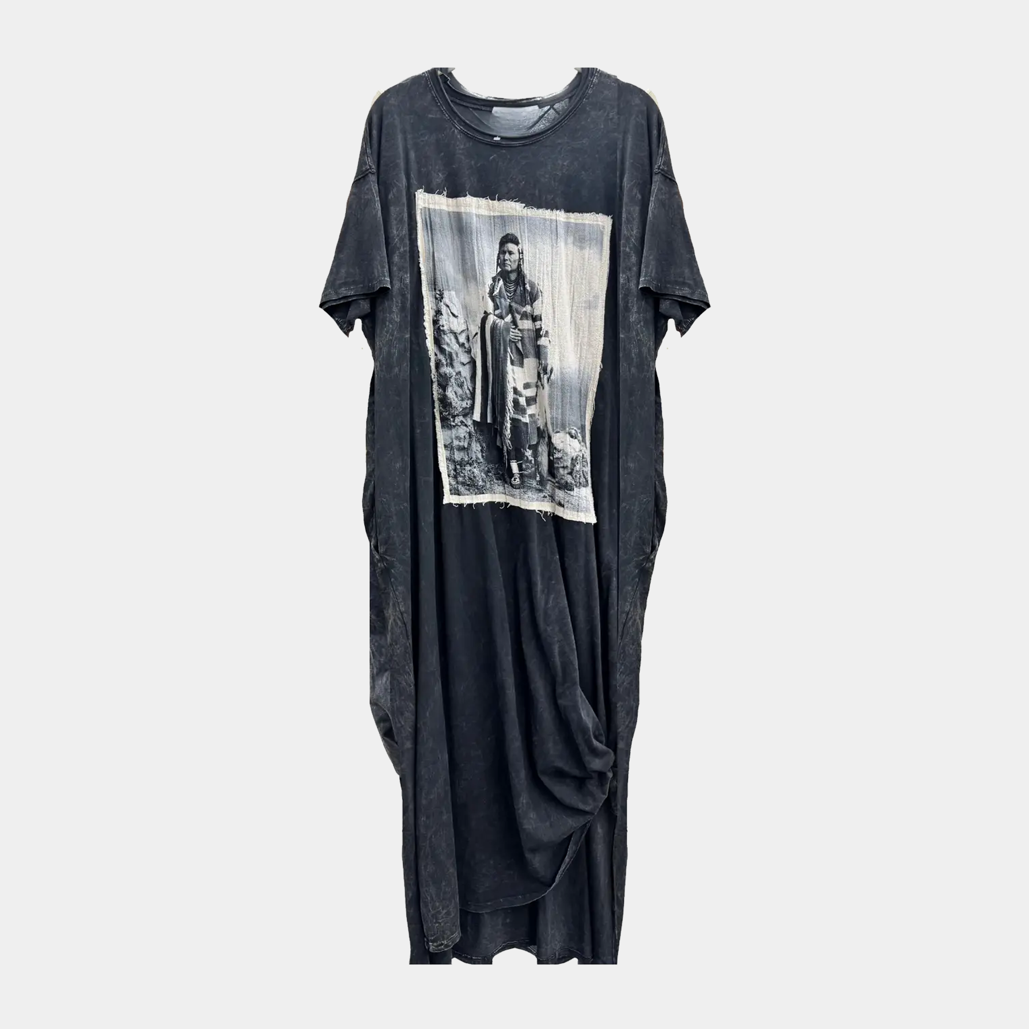 T-Shirt Dress with Chief Joseph Patchwork Print