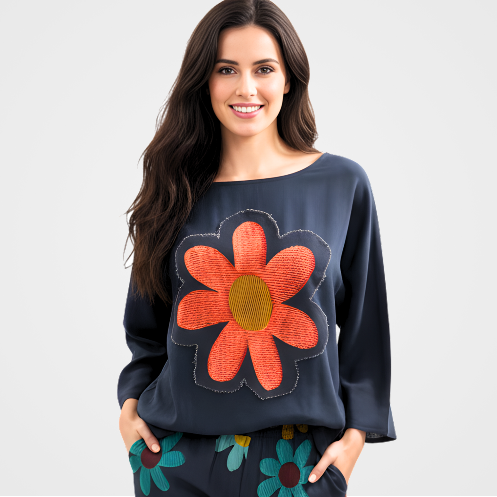 Cotton Top with Flower Patch