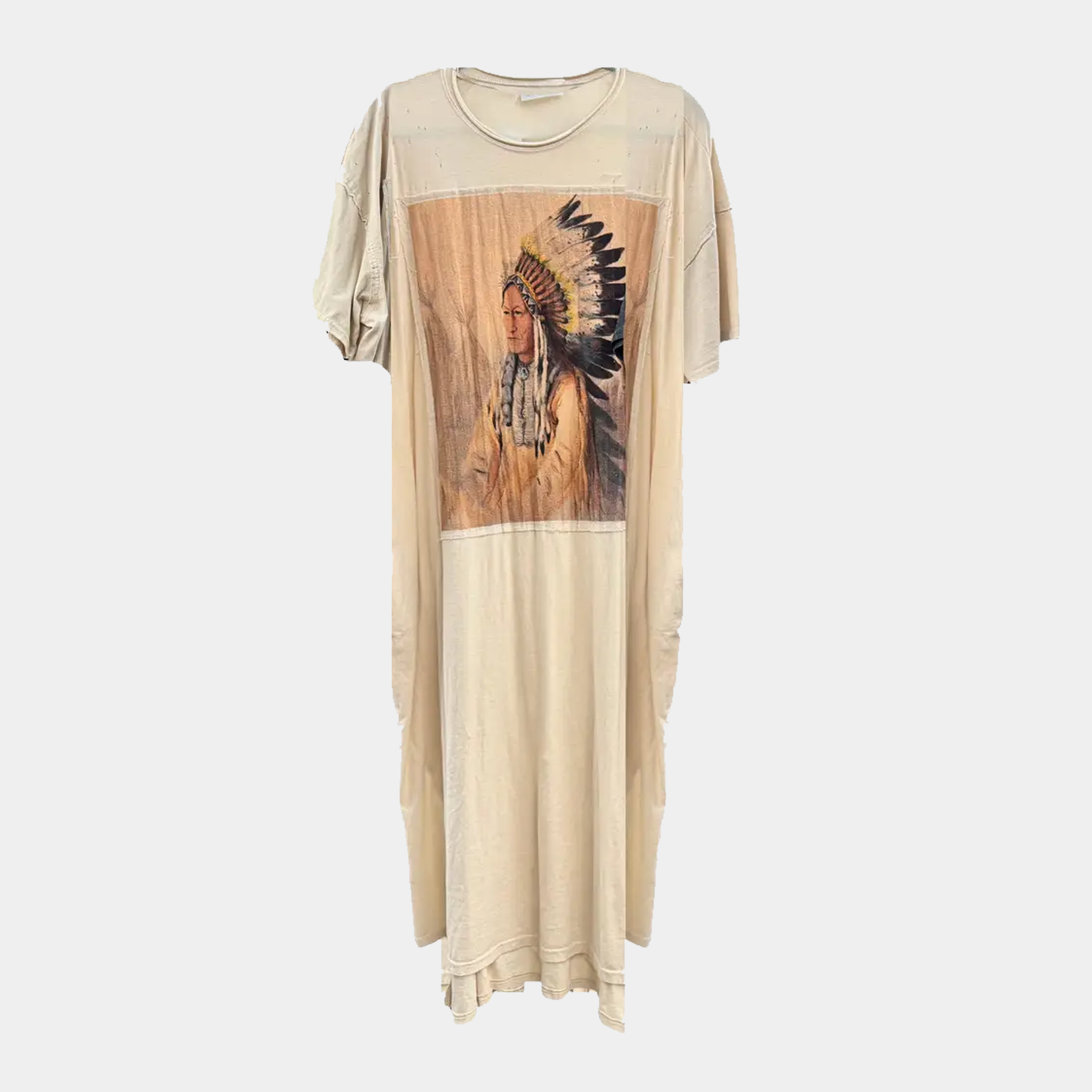 Indian Chief Patch Print Tshirt Dress