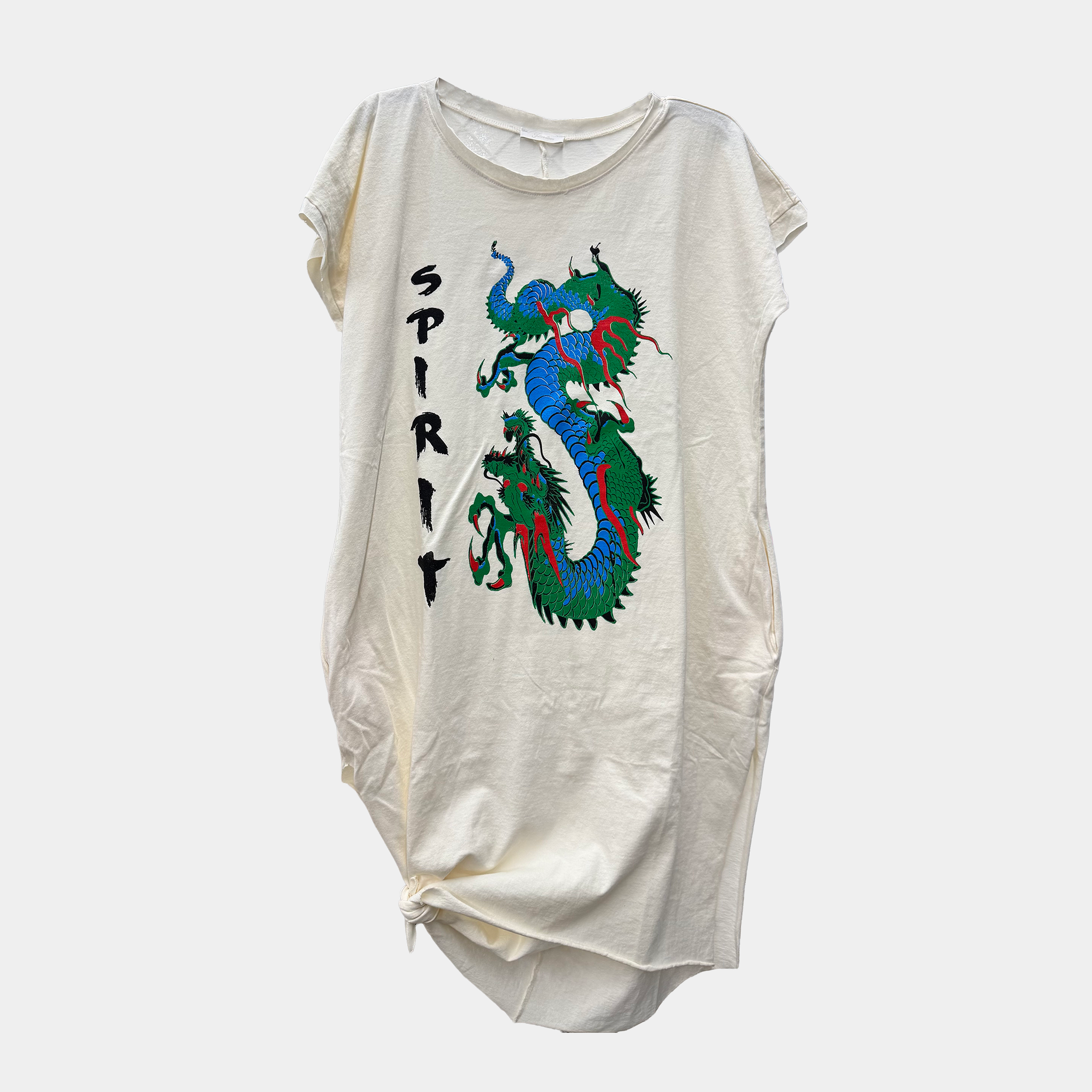 T-Shirt Dress with Spirit Dragon Print