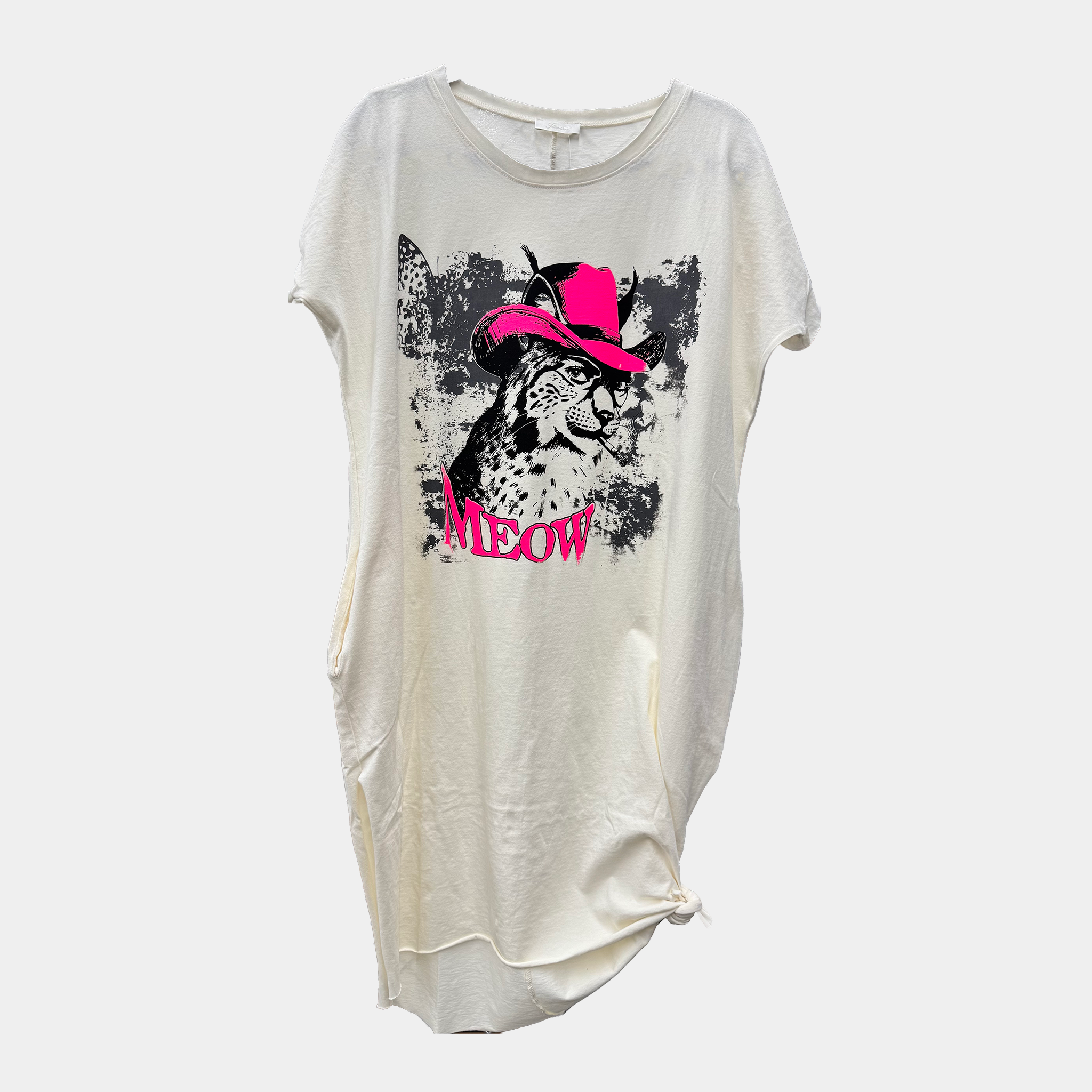 T-Shirt Dress with Kitschy Cat