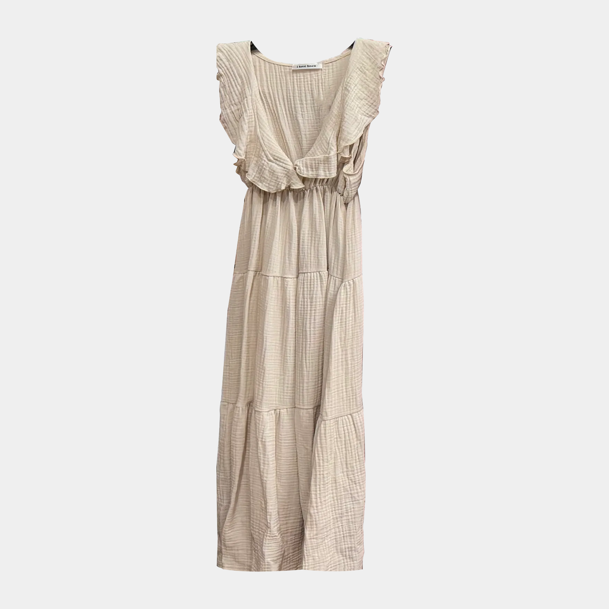 Mineral Washed Ruffle Dress in 100% Cotton Double Gauze – Four Colors