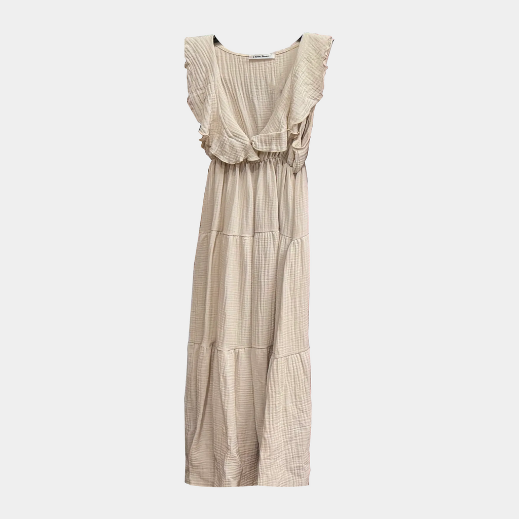Mineral Washed Ruffle Dress in 100% Cotton Double Gauze – Four Colors