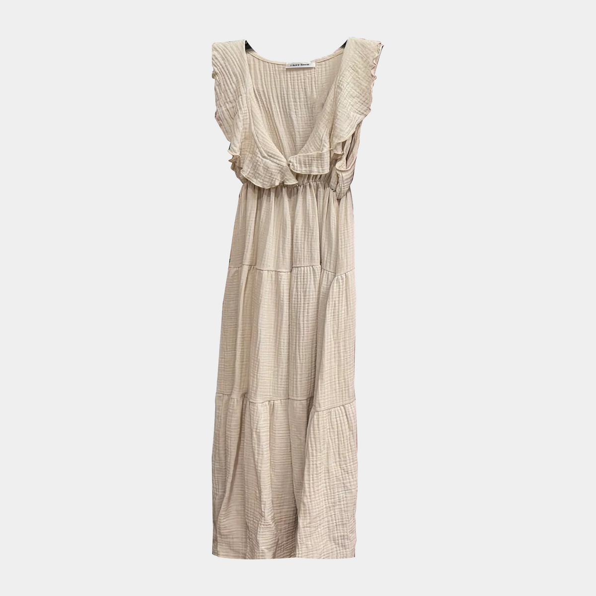 Mineral Washed Ruffle Dress in 100% Cotton Double Gauze – Four Colors