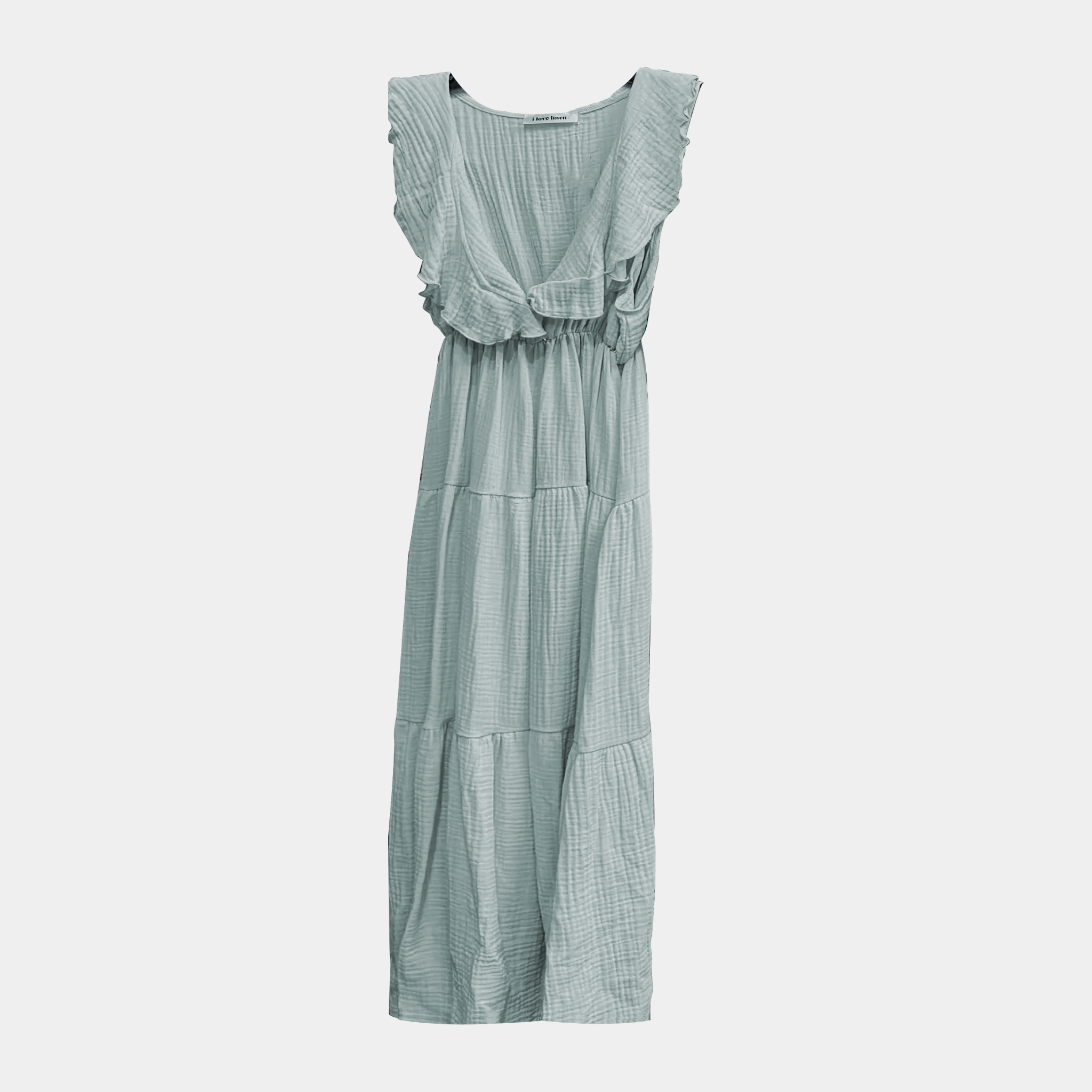 Mineral Washed Ruffle Dress in 100% Cotton Double Gauze – Four Colors