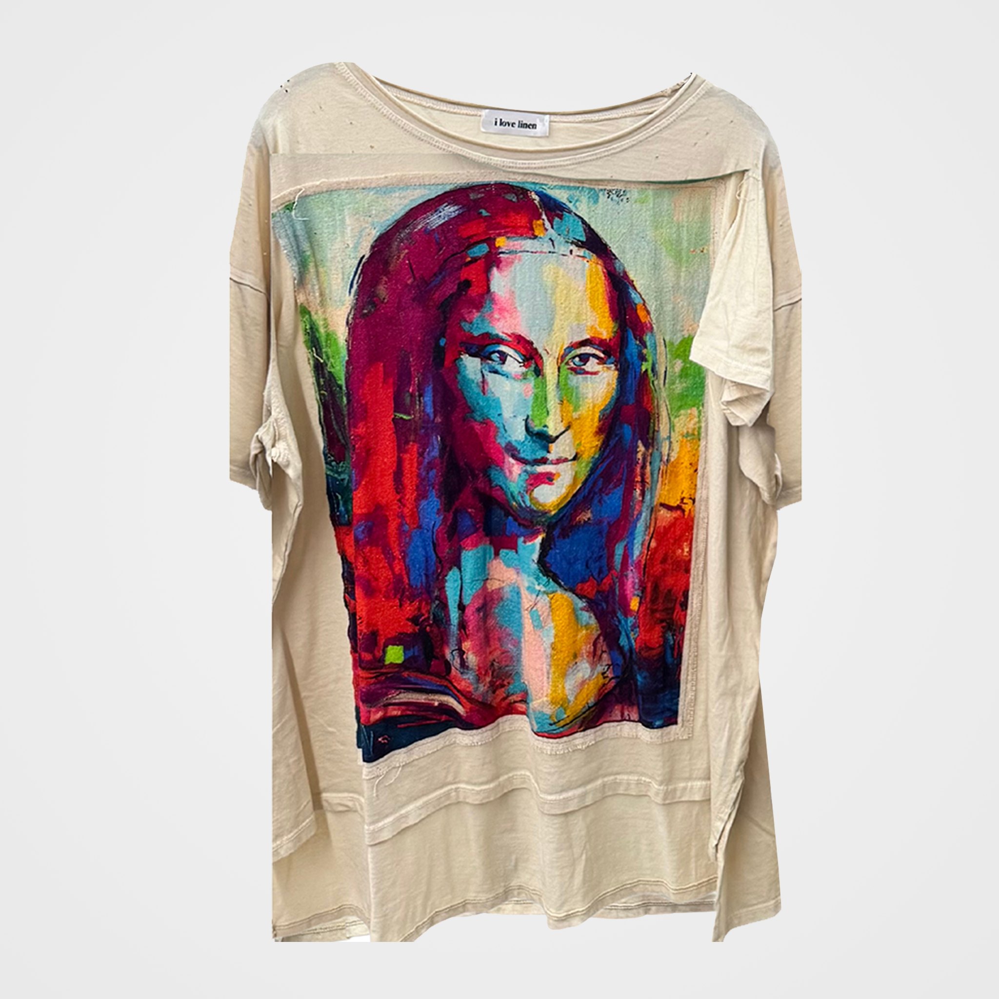 Mona Lisa Oversized Patchwork Tee