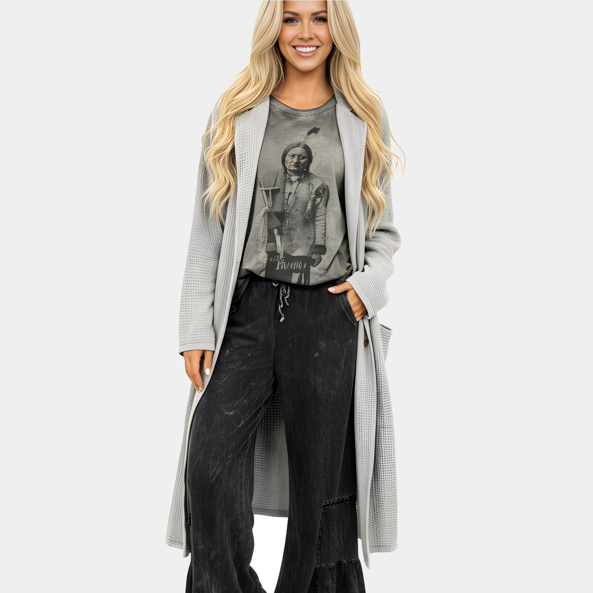 Cotton Double Gauze Button Front Duster