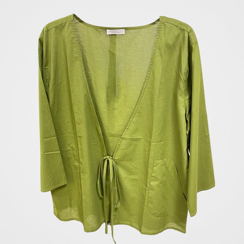 Cotton Tie-Front Vest Cardigan in Two Colors | $40 Each