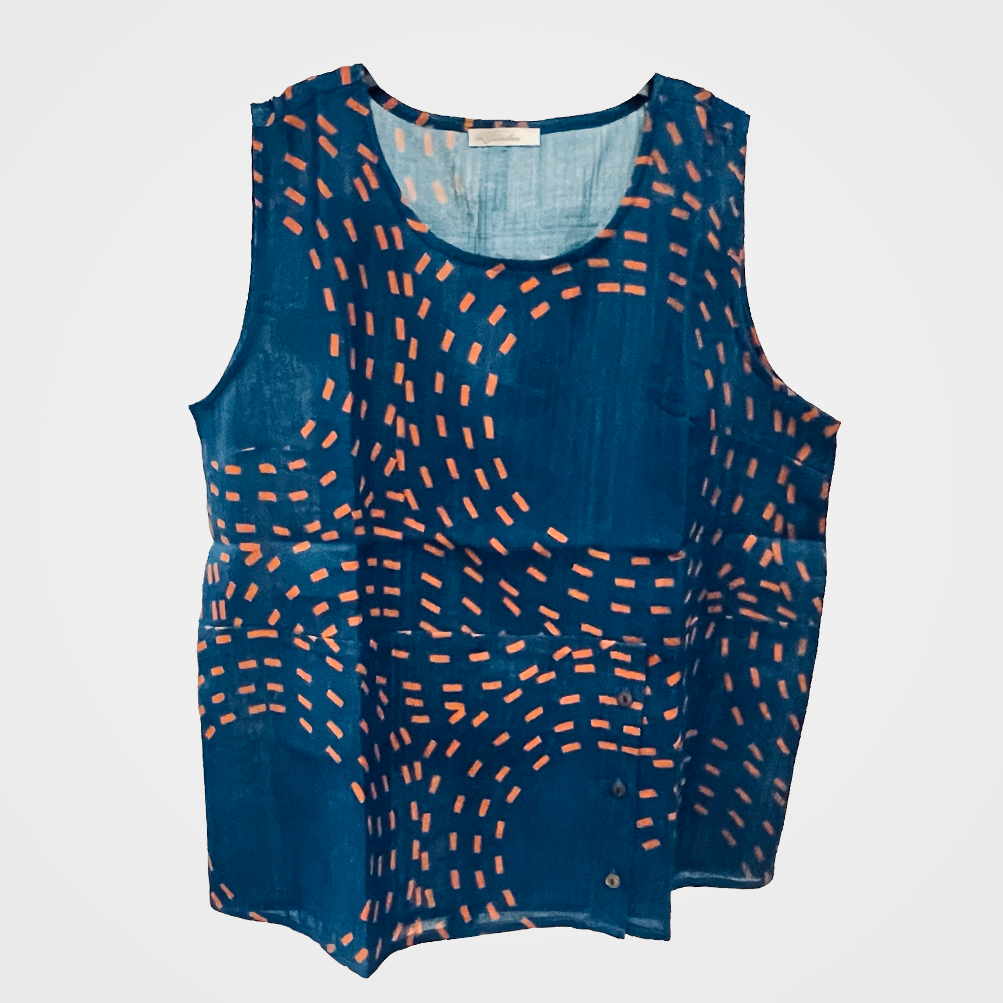 Cotton Dash Print Sleeveless Blouse | $40 Each