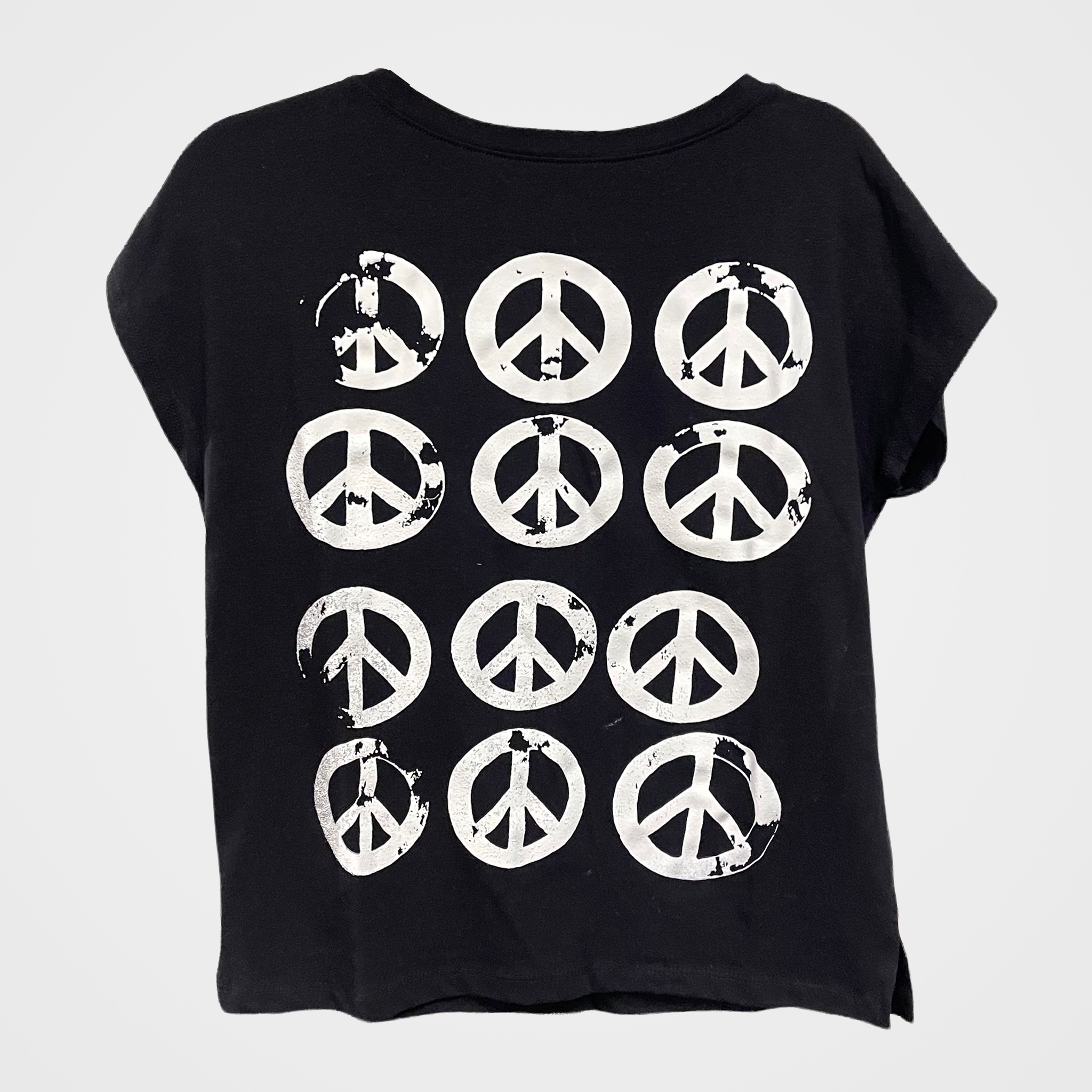 Distressed Peace Sign Cap Sleeve Tee | $29 Each