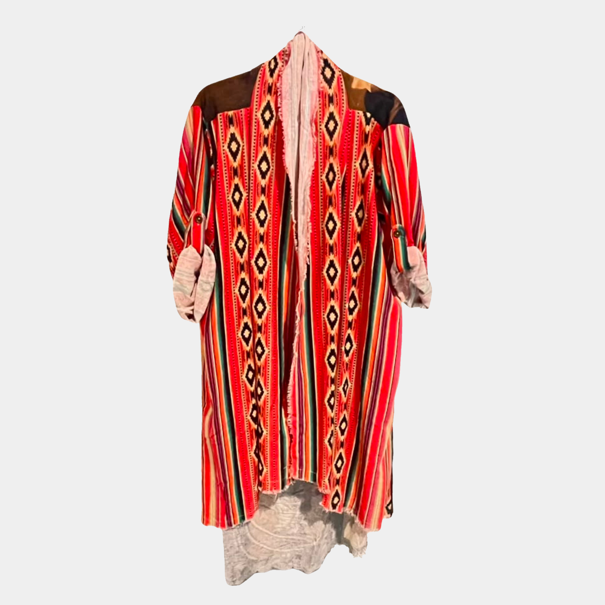 Striped Serape (front) with Native Chief Print (back)