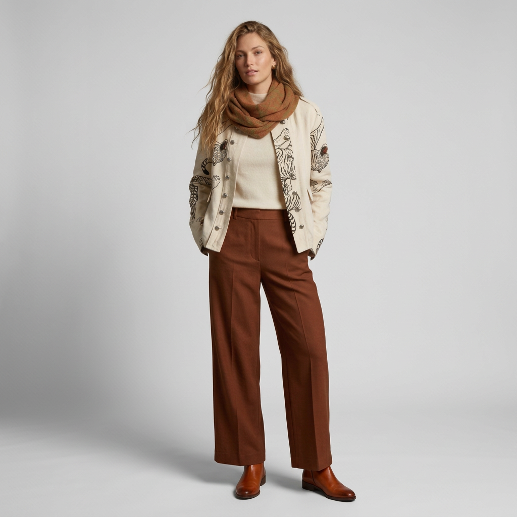 Open-Front Military-Inspired Jacket with Tiger Print
