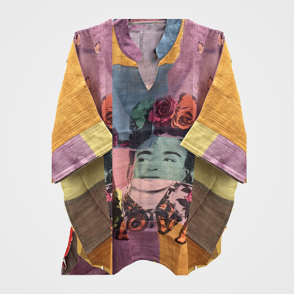 Collared Blouse w/Frida on Front, Hearts on Back
