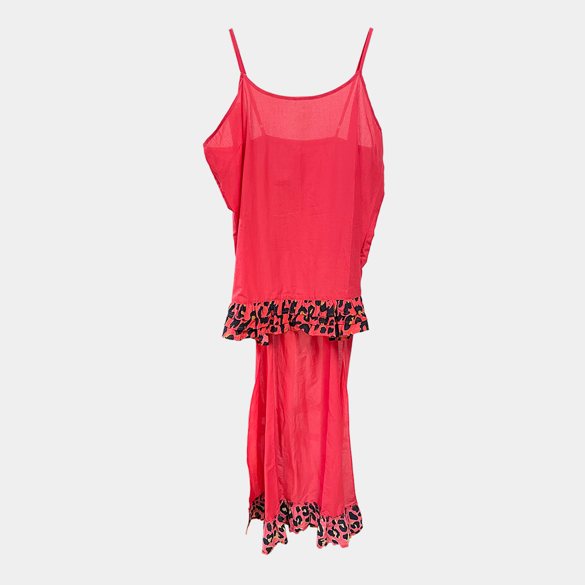 Ruffle Hi-Lo w/Leopard Print in Four Colors | $39 Each