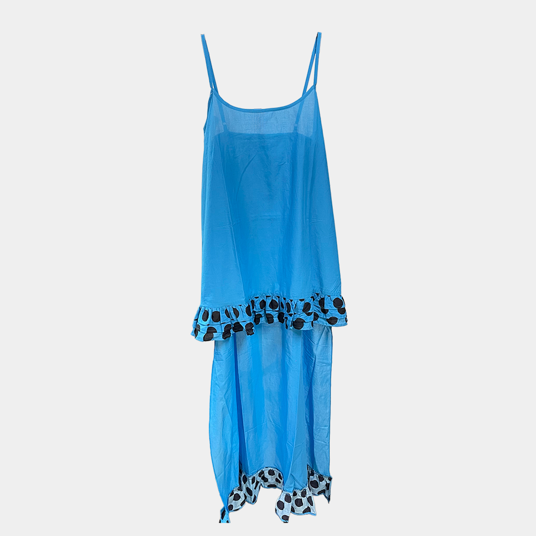 Ruffle Hi-Lo with Polka Dots in Four Colors | $39 Each