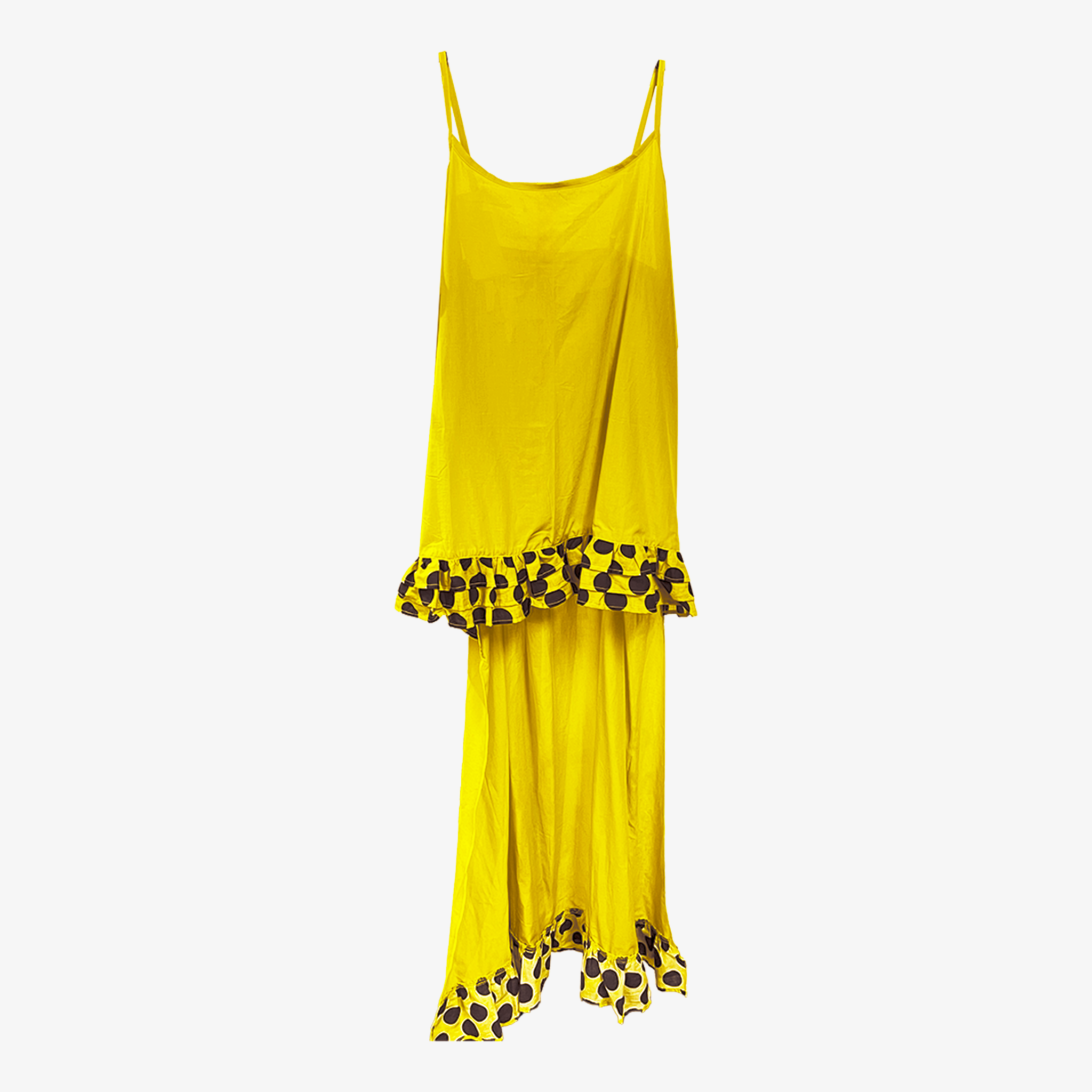 Ruffle Hi-Lo with Polka Dots in Four Colors | $39 Each