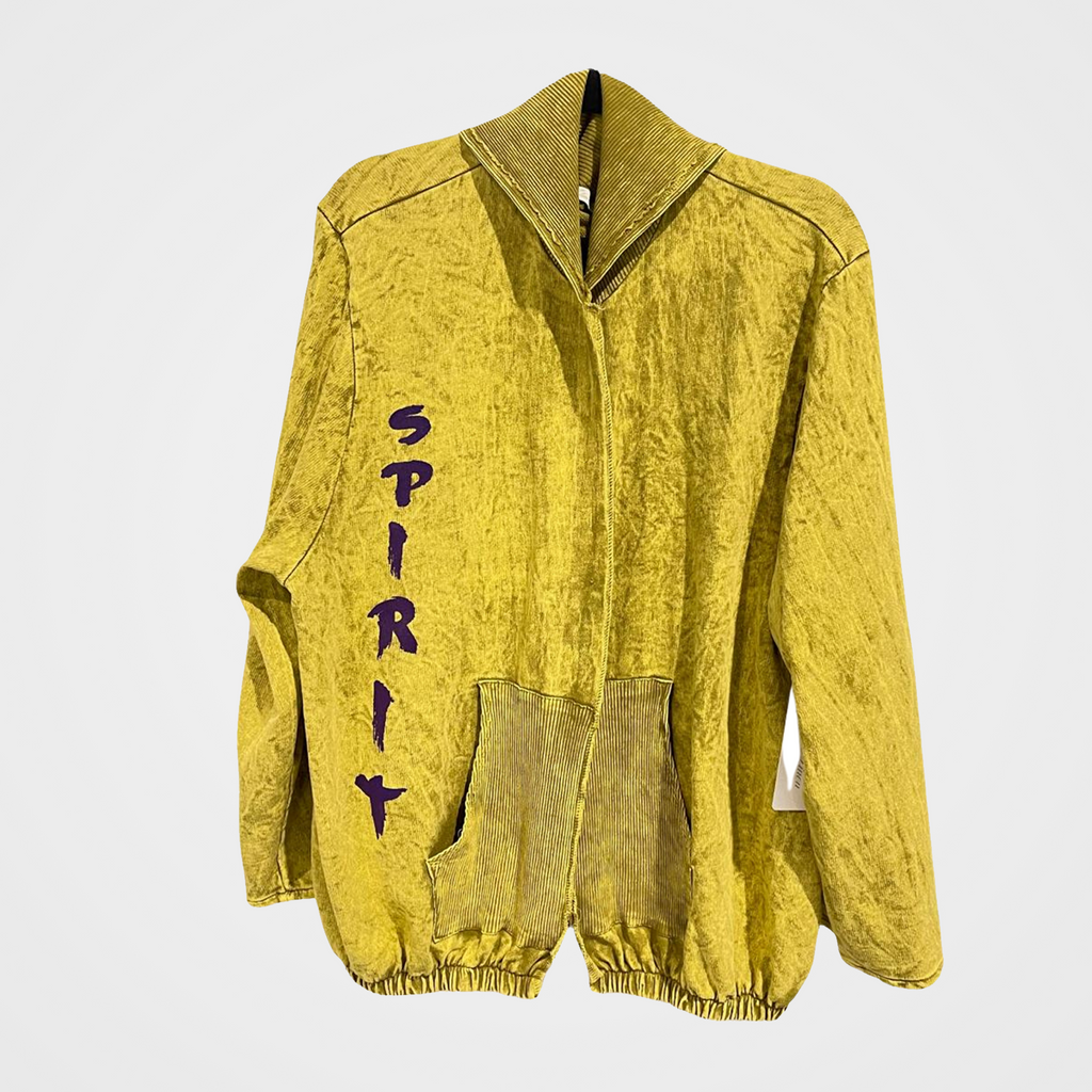 French Terry Open Front Hoodie with Unicorn/Spirit Print in 5 Colors