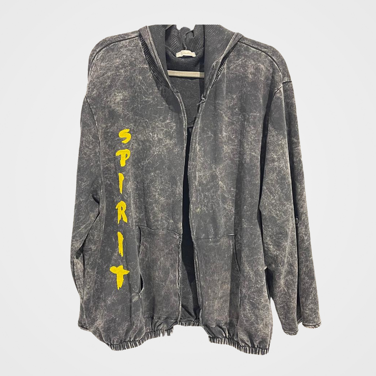 French Terry Open Front Hoodie with Unicorn/Spirit Print in 5 Colors