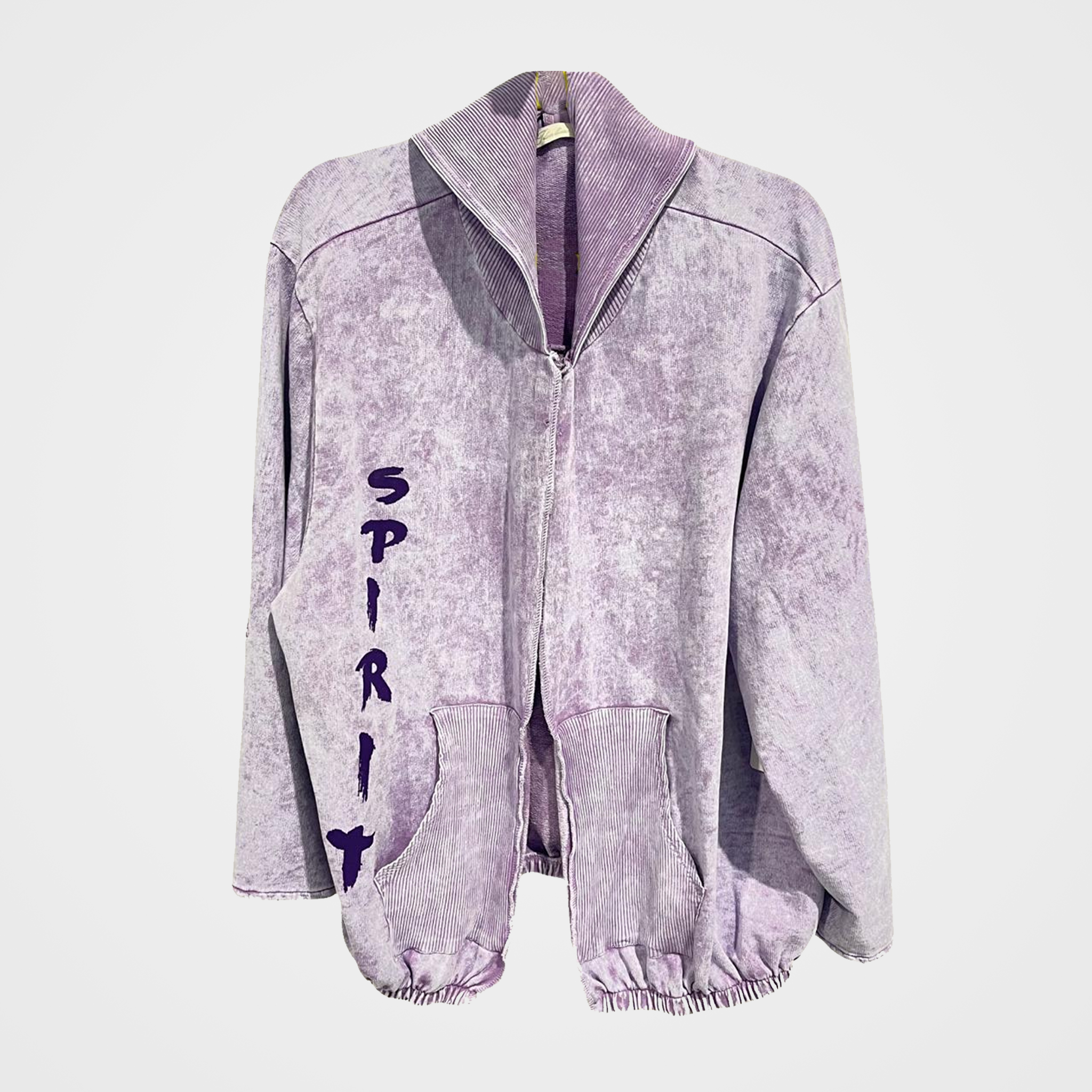 French Terry Open Front Hoodie with Unicorn/Spirit Print in 5 Colors