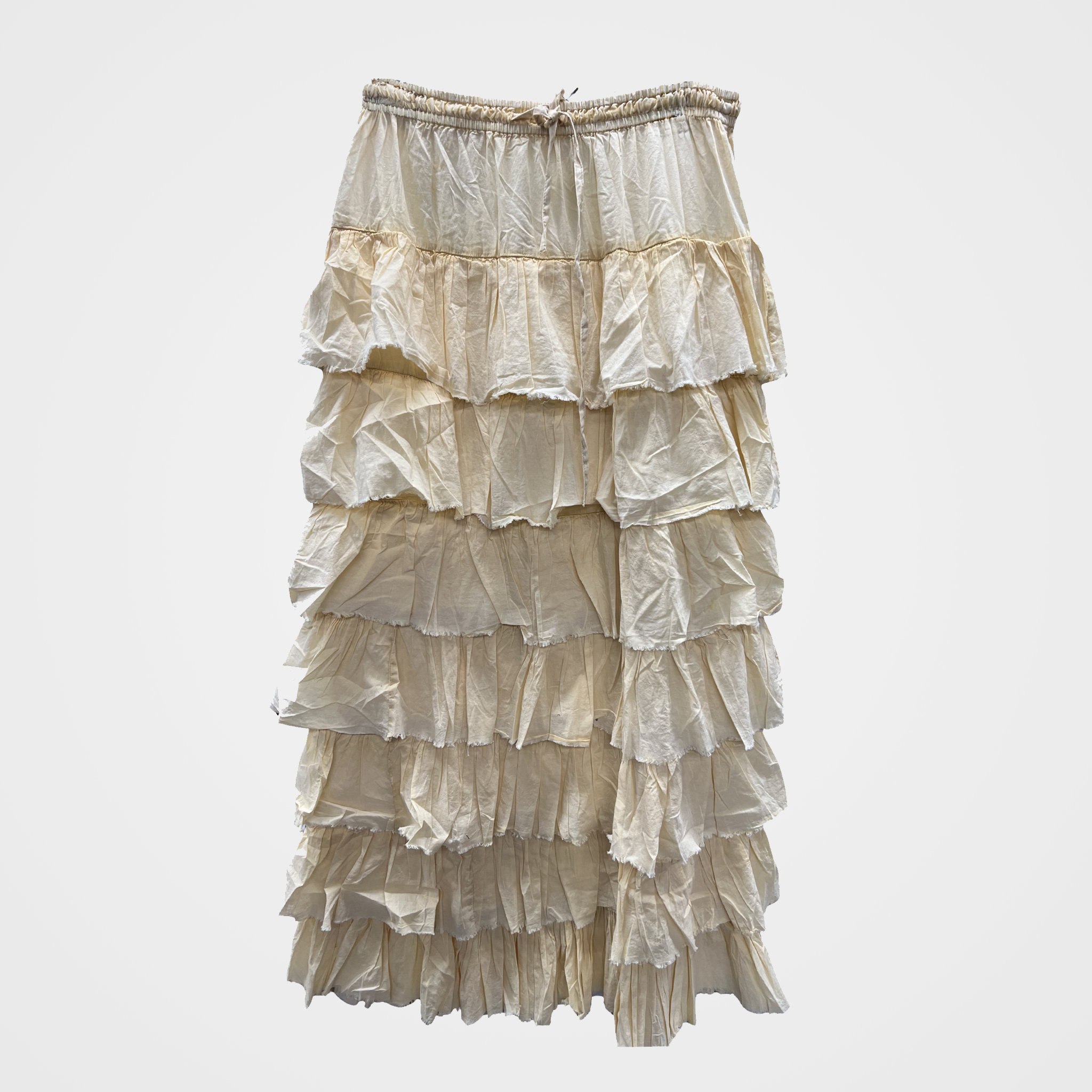 Tiered Maxi Ruffle Skirt in Blue, Ivory, or Black
