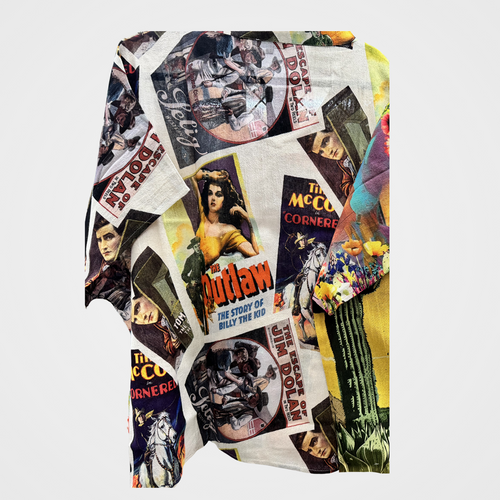 Collared Blouse with Old Hollywood Graphics
