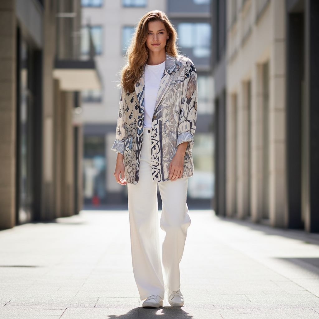 Kantha Print Peace Statement Blazer