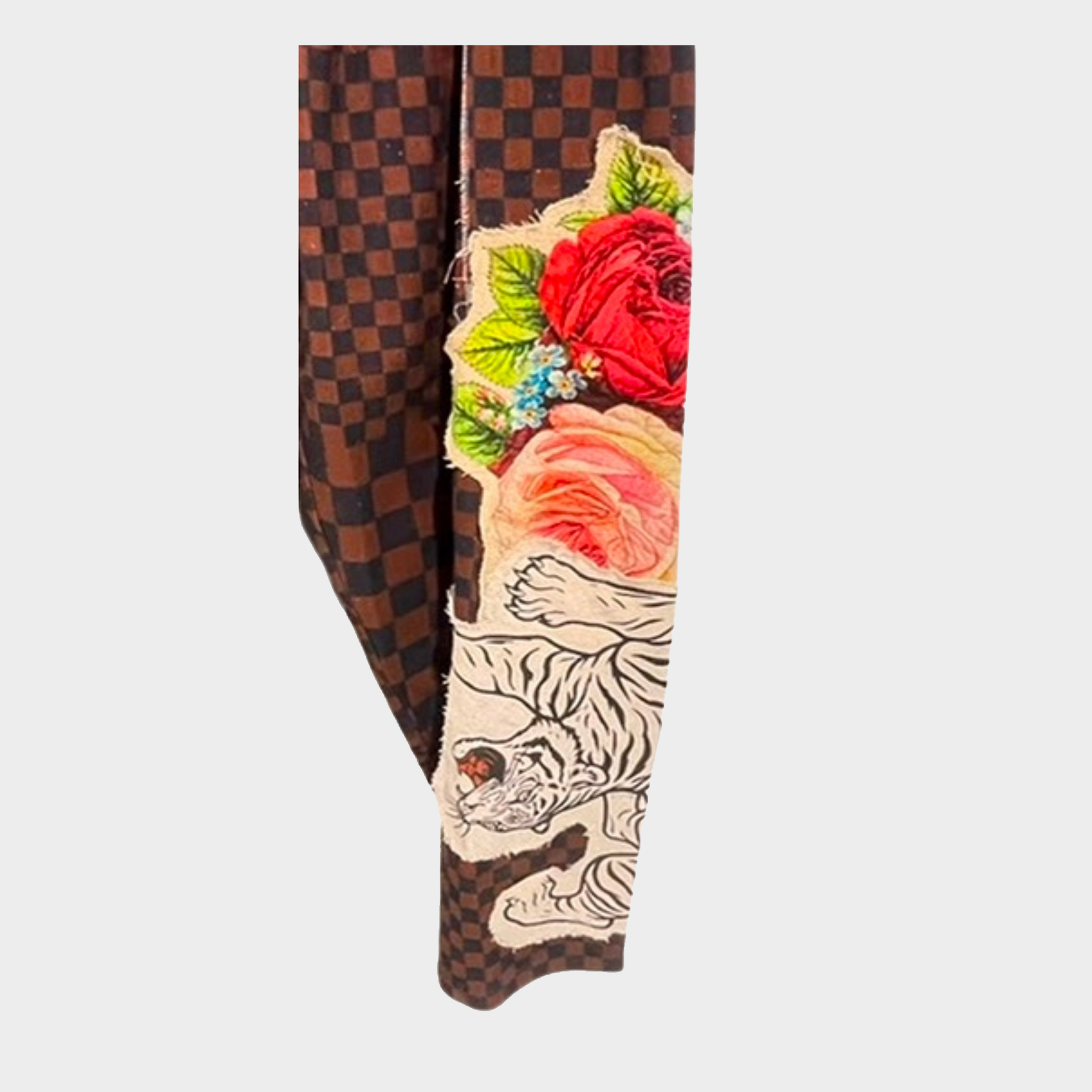Harem Pant with Printed Tiger & Rose Appliques