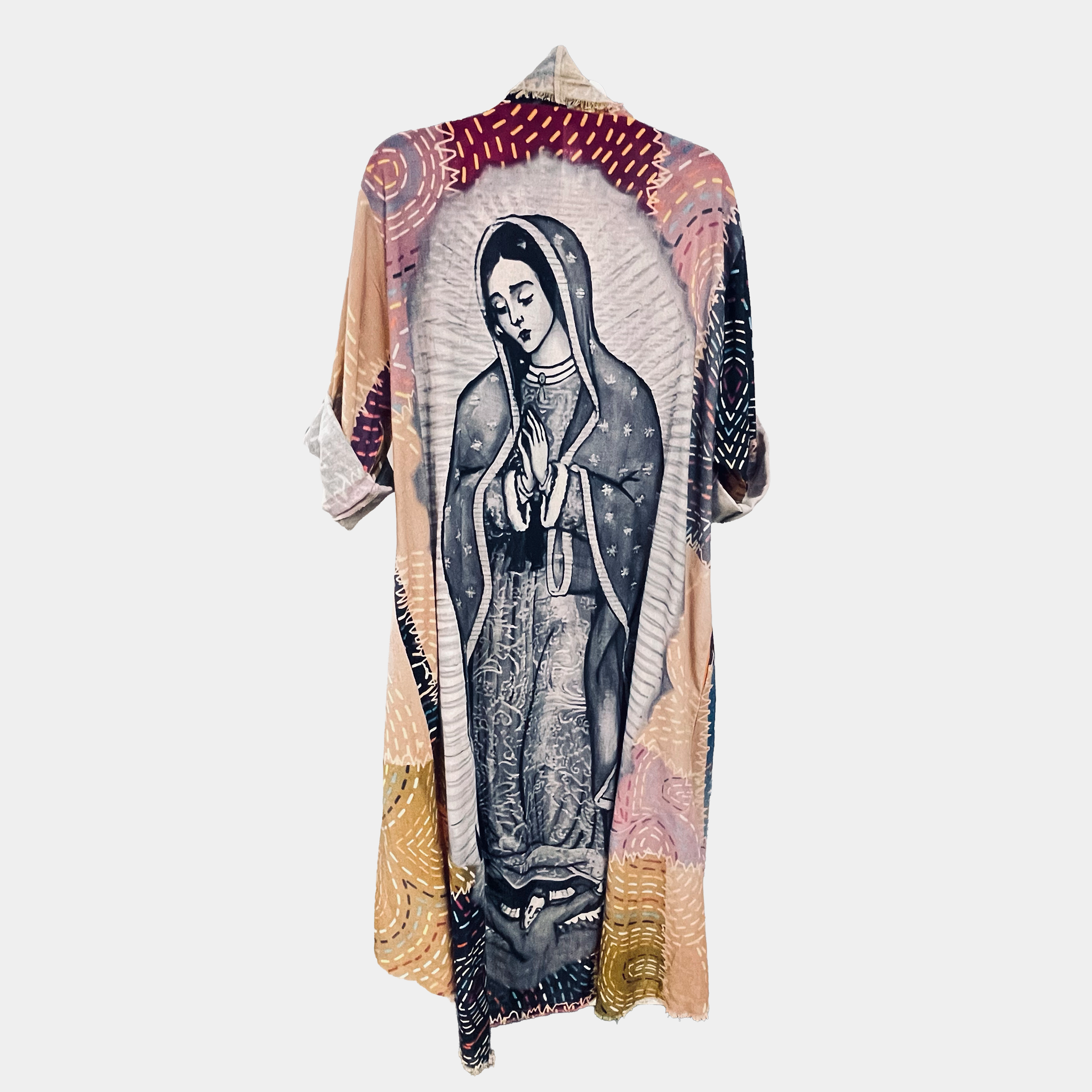 Patchwork Print Mother Mary Longline Duster | $54 Each