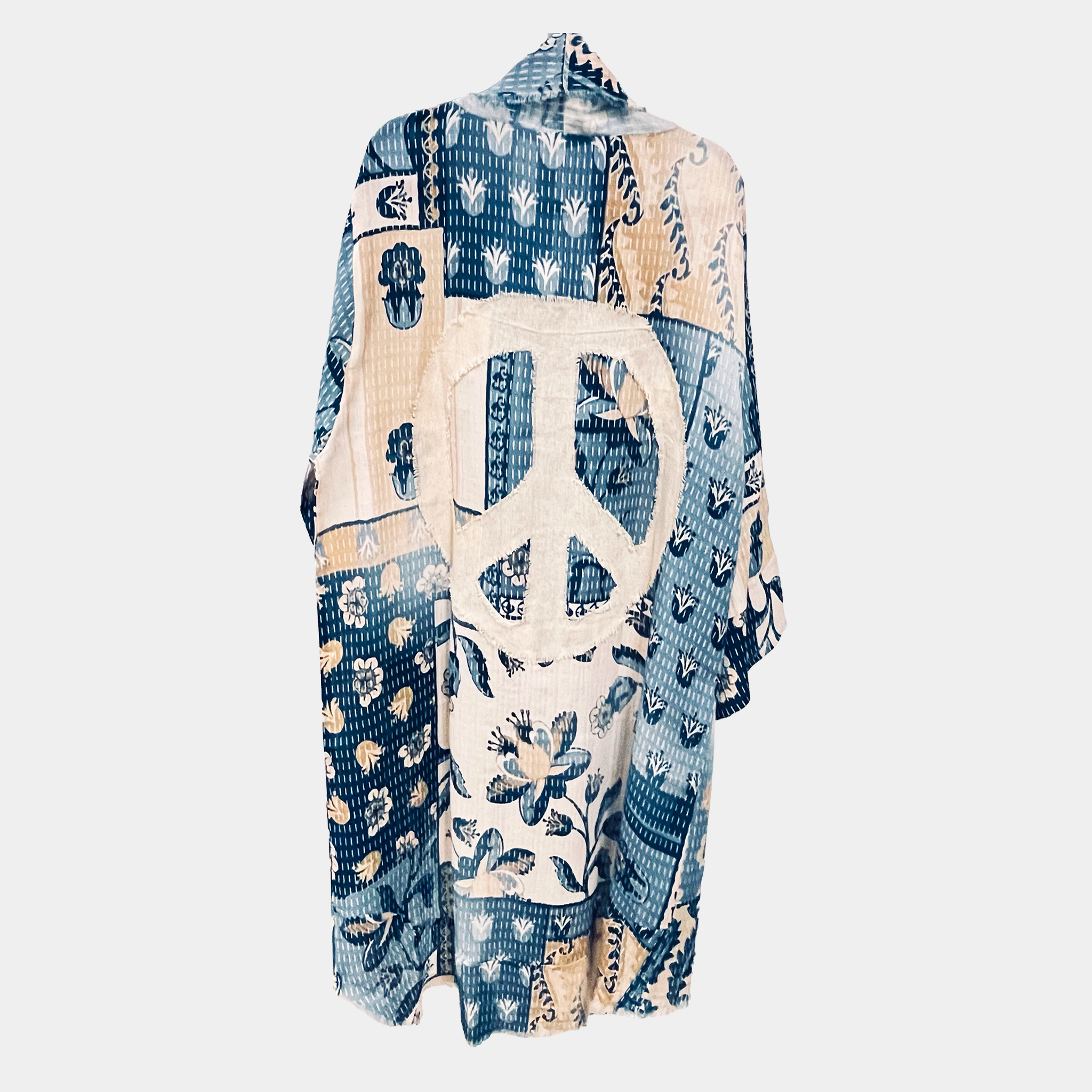 Peace Sign Patchwork Cotton Duster | $54 Each