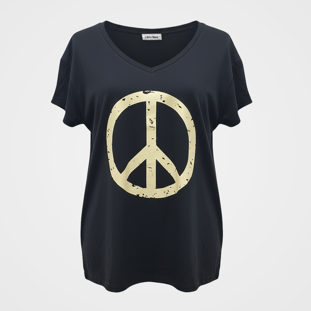 Peace Sign V-Neck Tee