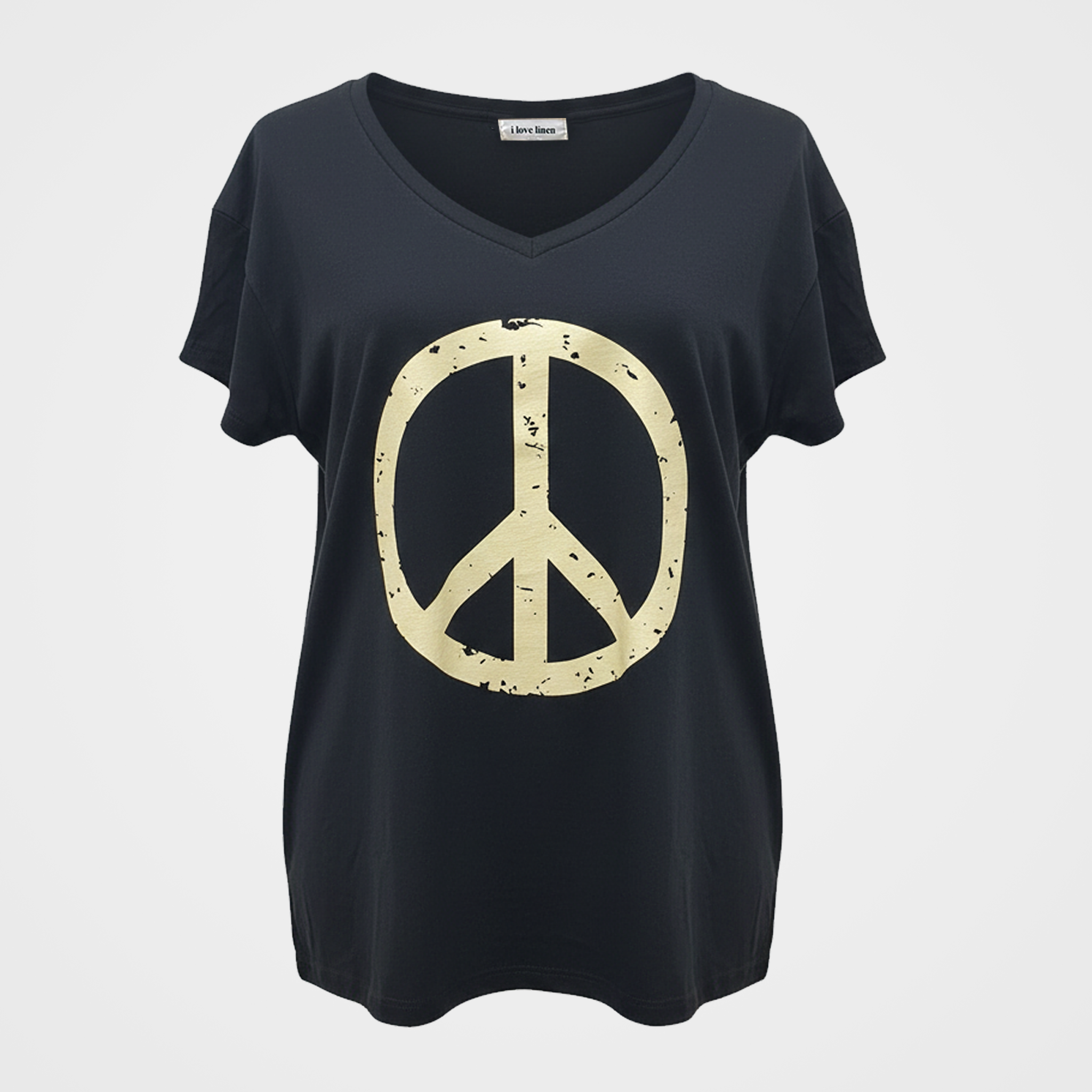 Peace Sign V-Neck Tee