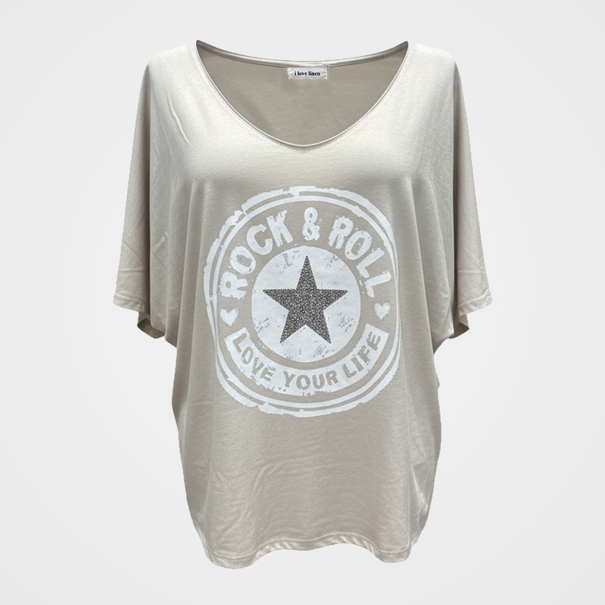 Rock & Roll Love Your Life Glitter Tee