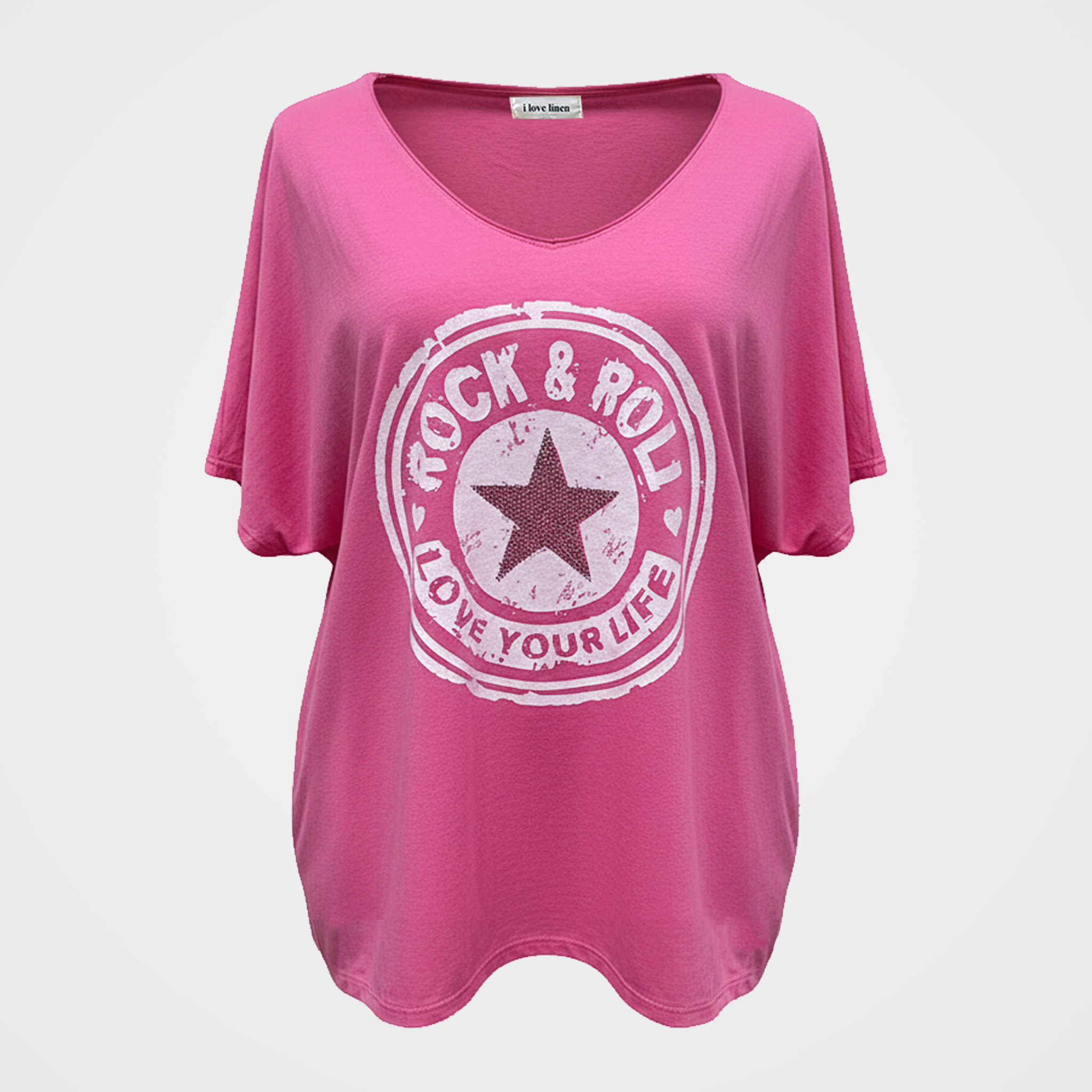 Rock & Roll Love Your Life Glitter Tee