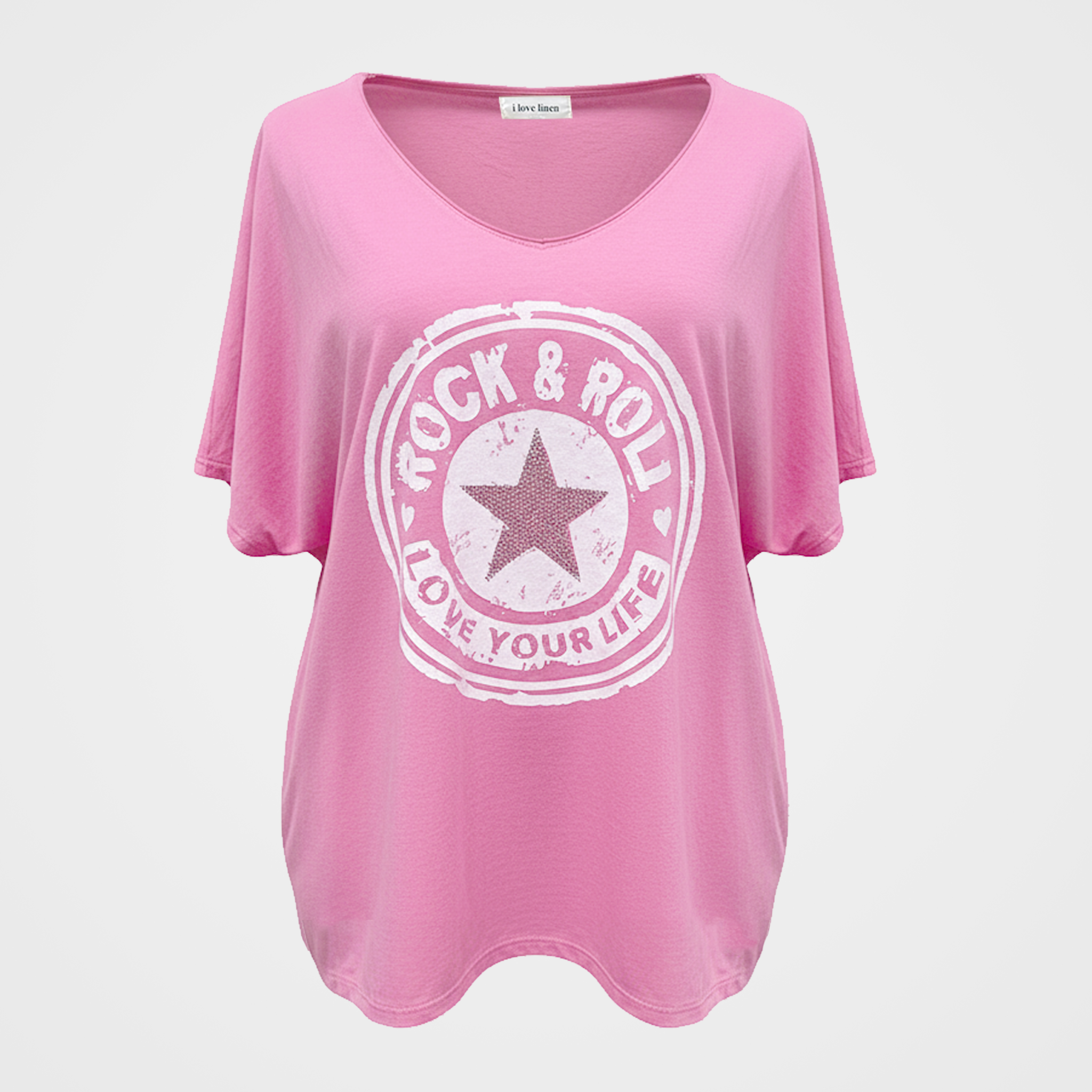 Rock & Roll Love Your Life Glitter Tee