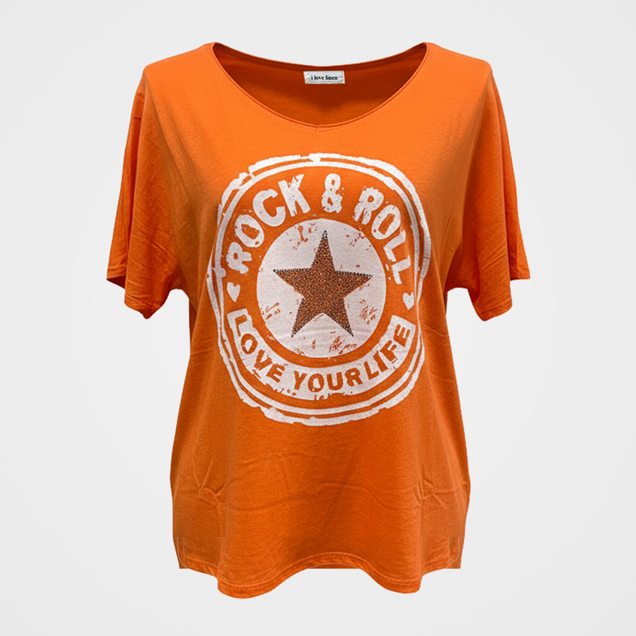 Rock & Roll Love Your Life Glitter Tee