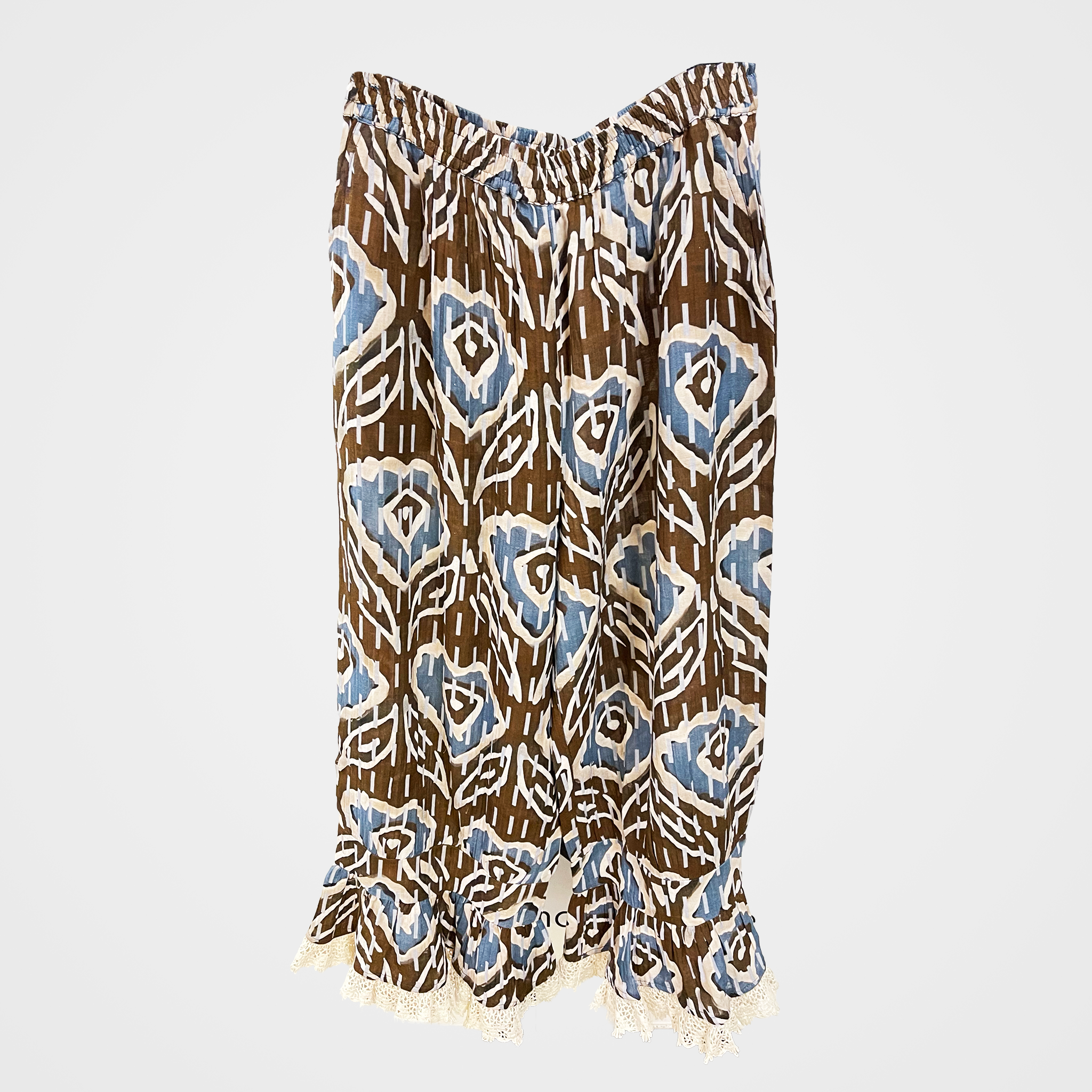 Ruffle Pants with Kantha-Style Floral Print | $44 Each