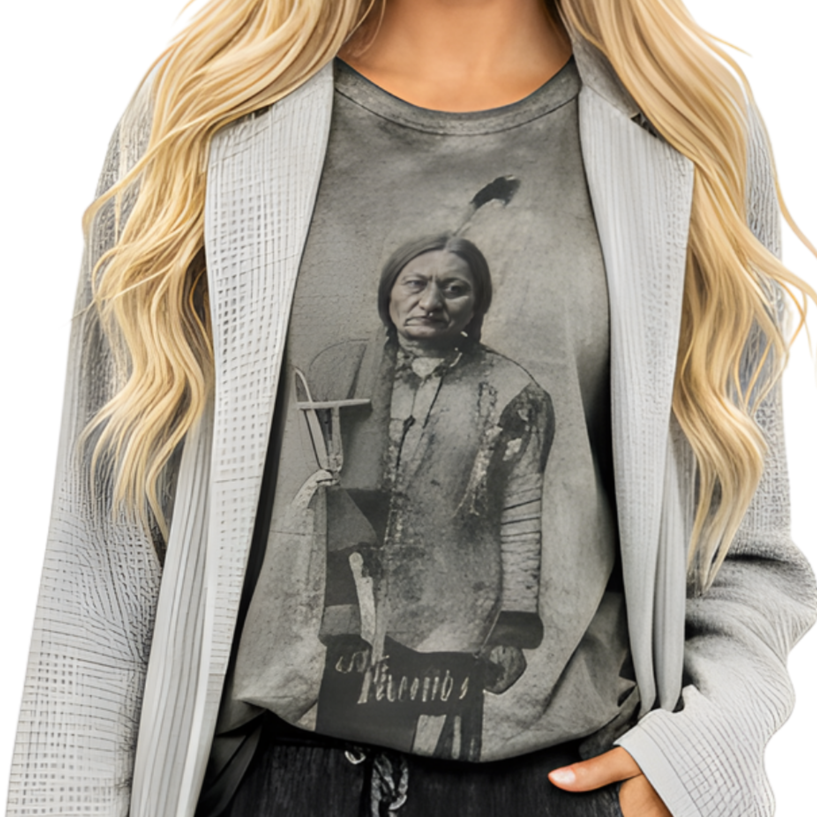 Tee with Image of Sitting Bull